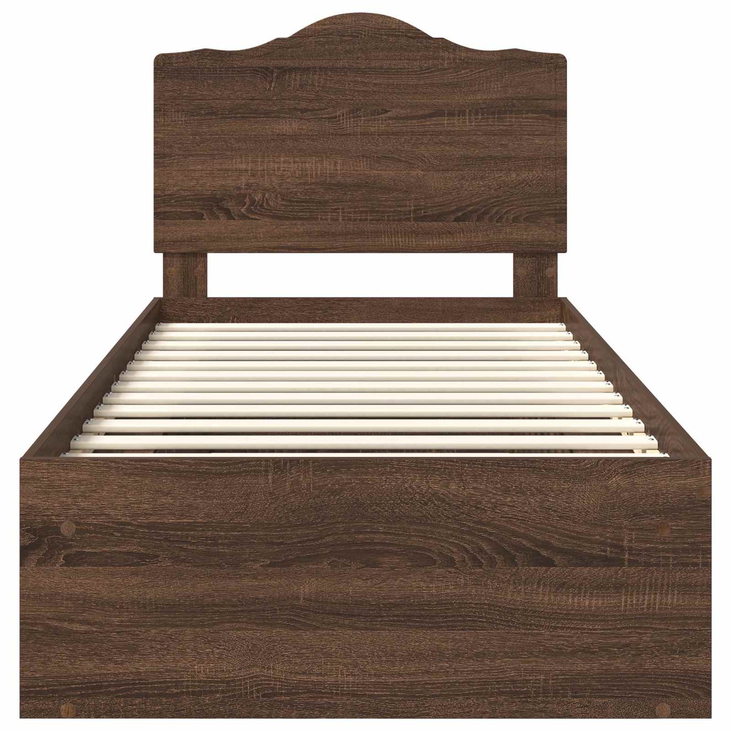 Sengestamme med hodegjerde Brun Eik 75 x 190 cm Massiv furu