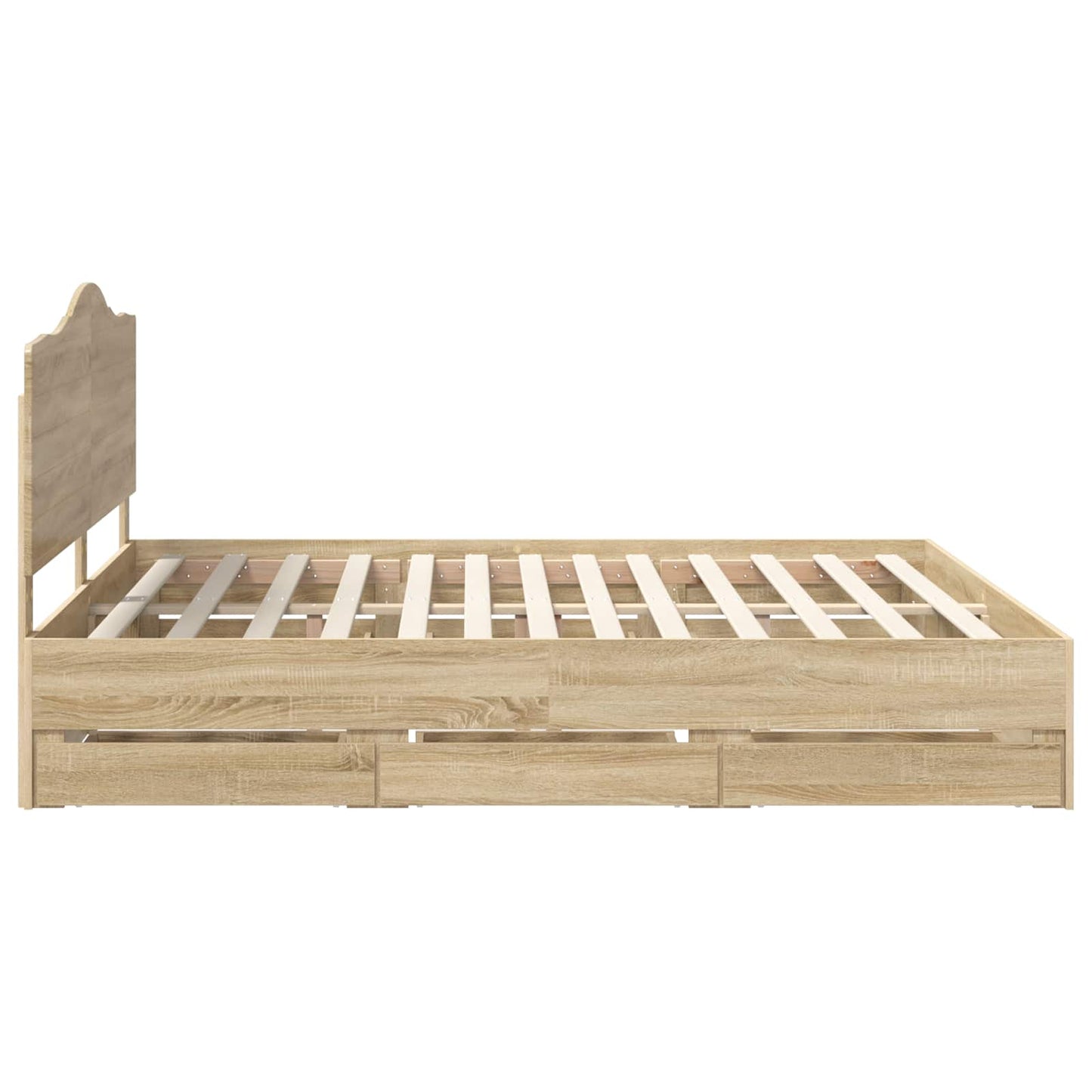 Sengestamme med skuff Sonoma eik 200 x 200 cm Ingeniørtre