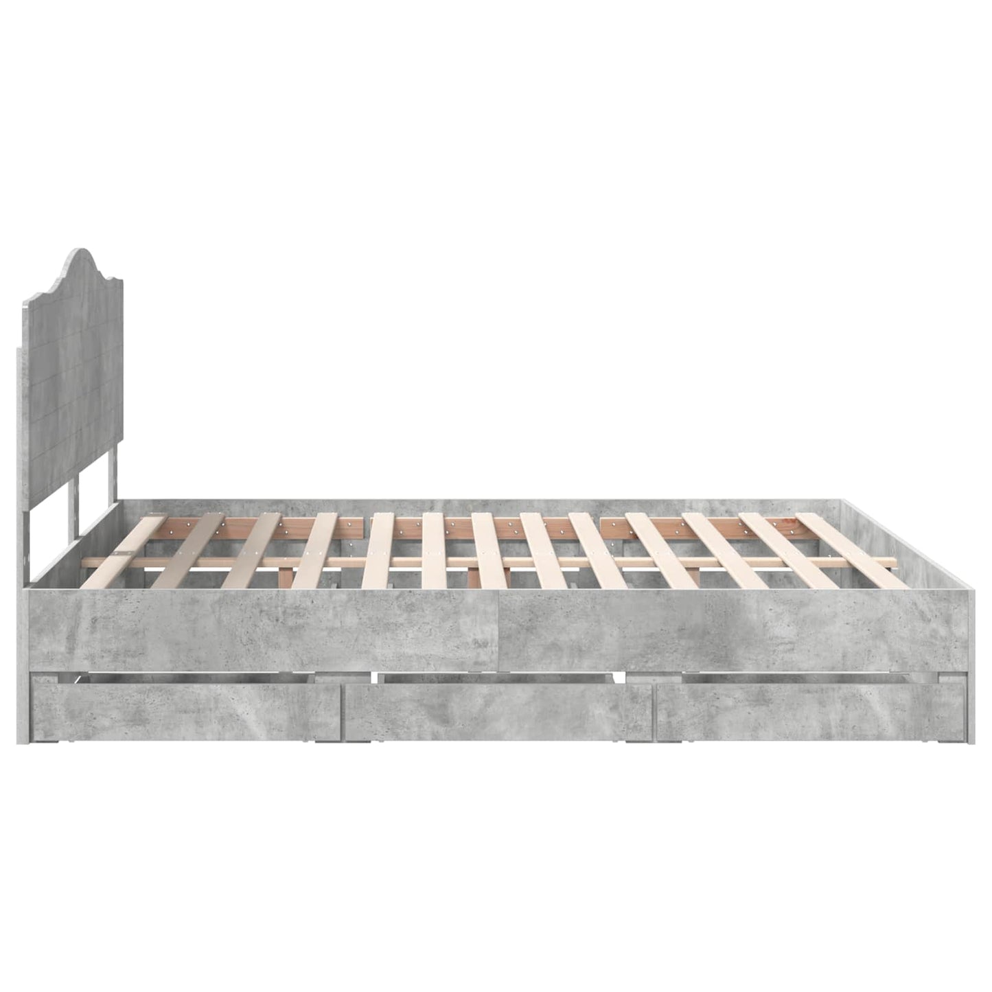 Sengestamme med skuff BetongGrå 200 x 200 cm Ingeniørtre