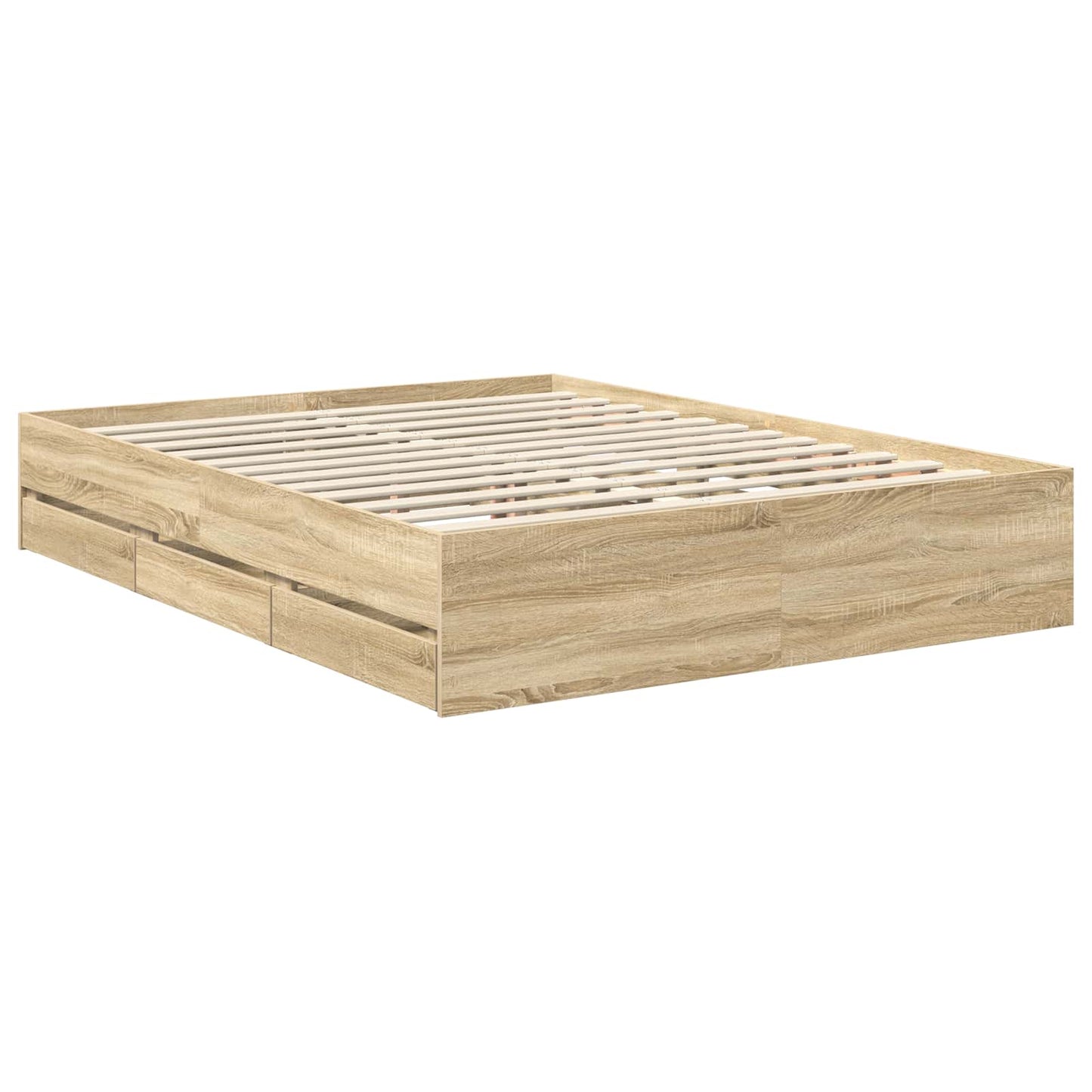 Sengestamme med skuff Sonoma eik 150 x 200 cm Ingeniørtre