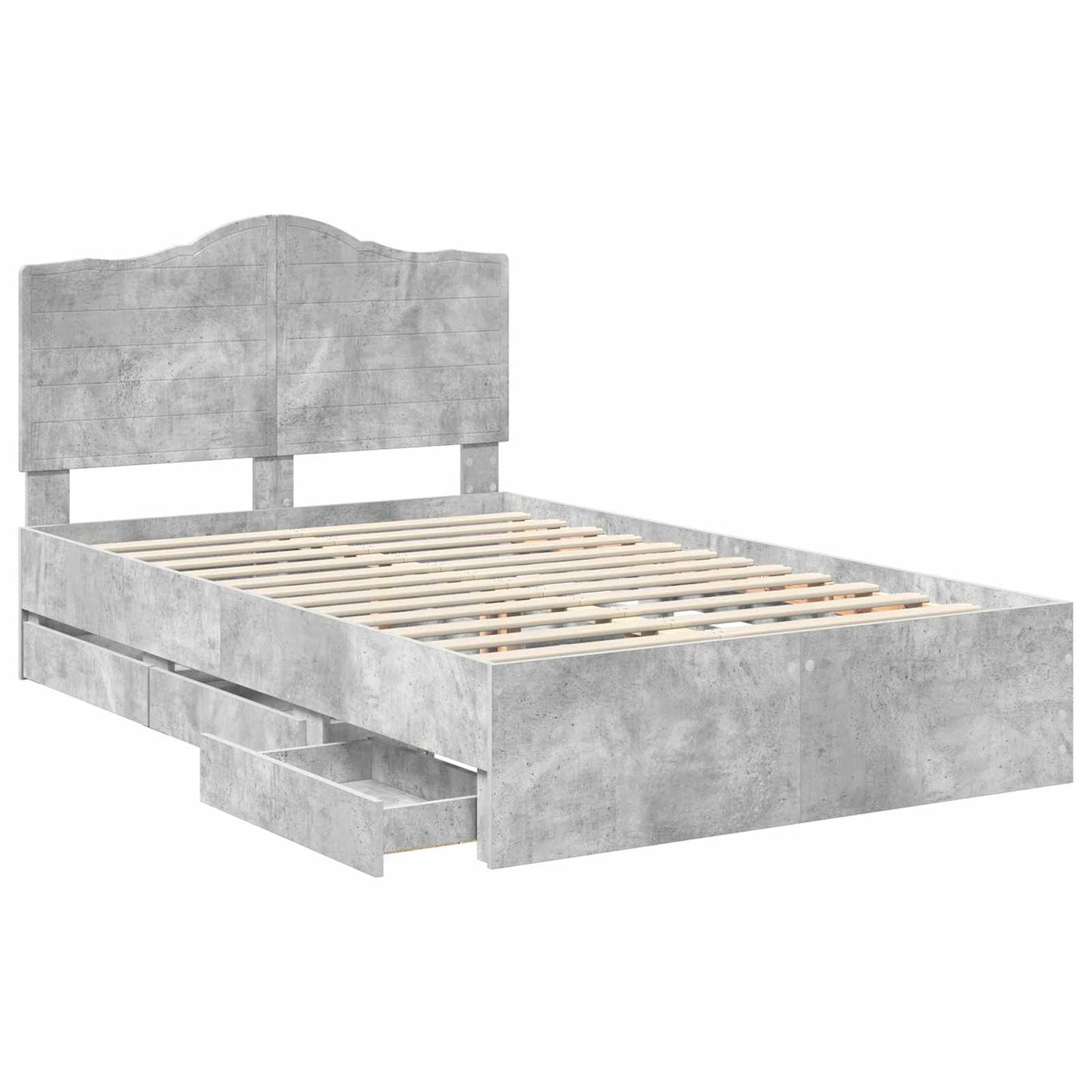 Sengestamme med skuff BetongGrå 135 x 190 cm Ingeniørtre