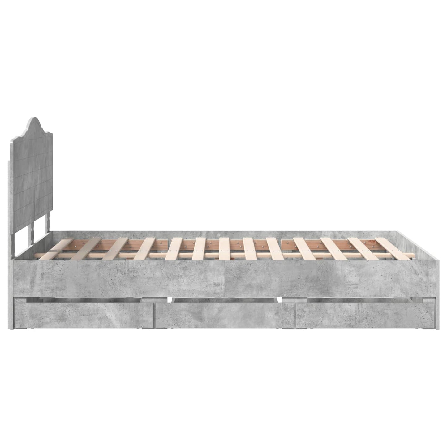 Sengestamme med skuff BetongGrå 135 x 190 cm Ingeniørtre