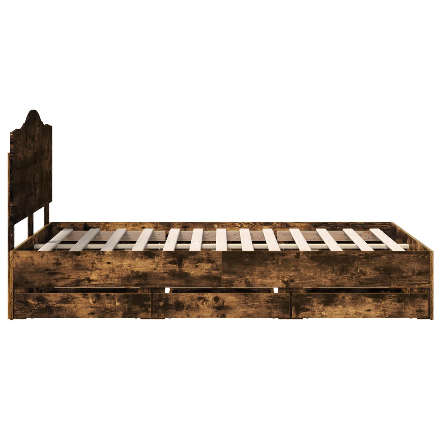 Sengestamme med skuff Røkt Eik 135 x 190 cm Ingeniørtre