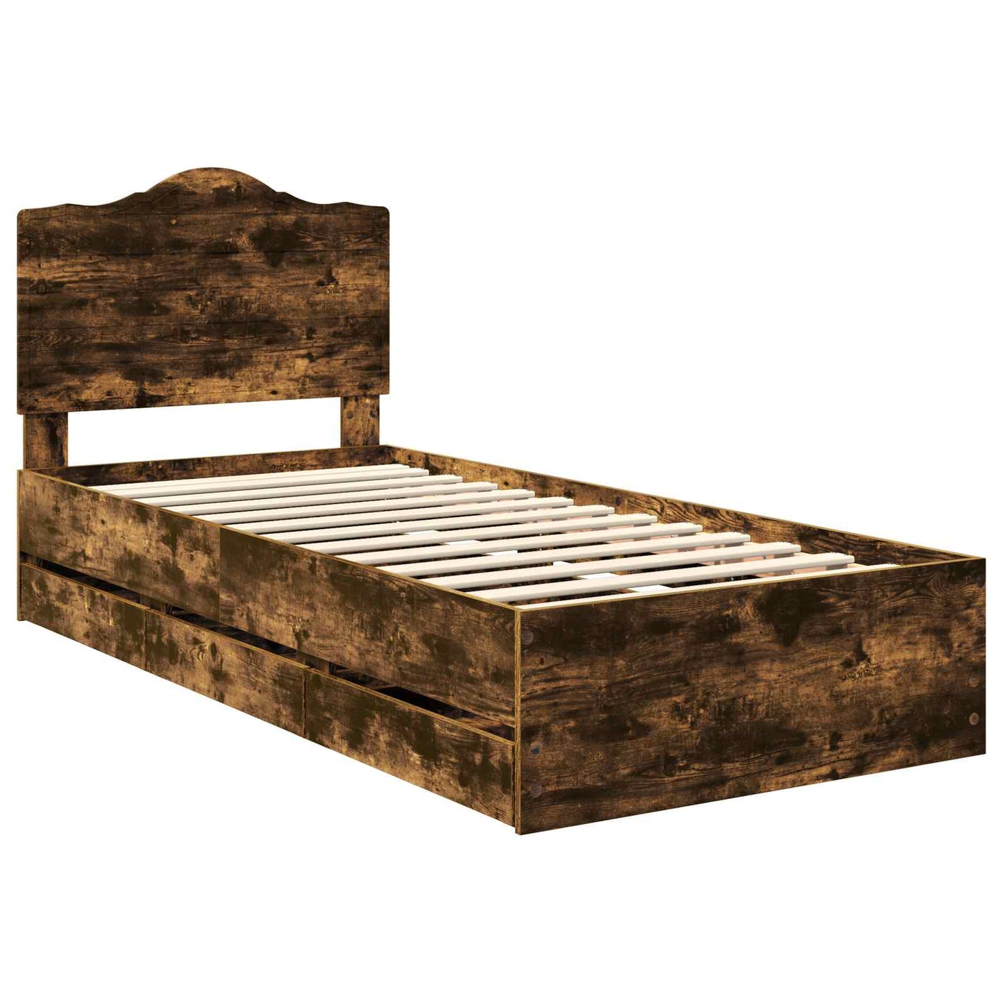 Sengestamme med skuff Røkt Eik 100 x 200 cm Ingeniørtre