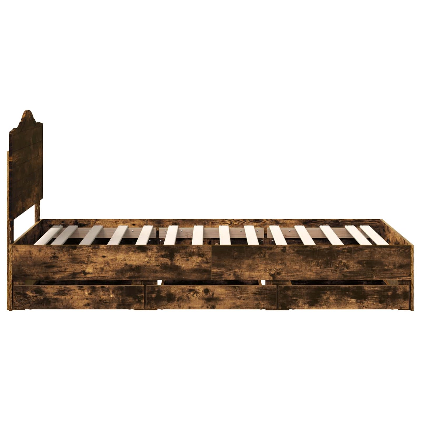 Sengestamme med skuff Røkt Eik 100 x 200 cm Ingeniørtre