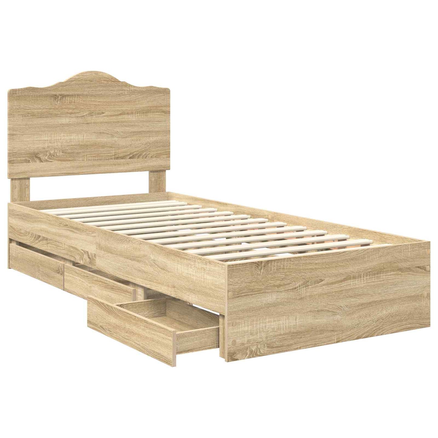 Sengestamme med skuff Sonoma eik 90 x 200 cm Ingeniørtre