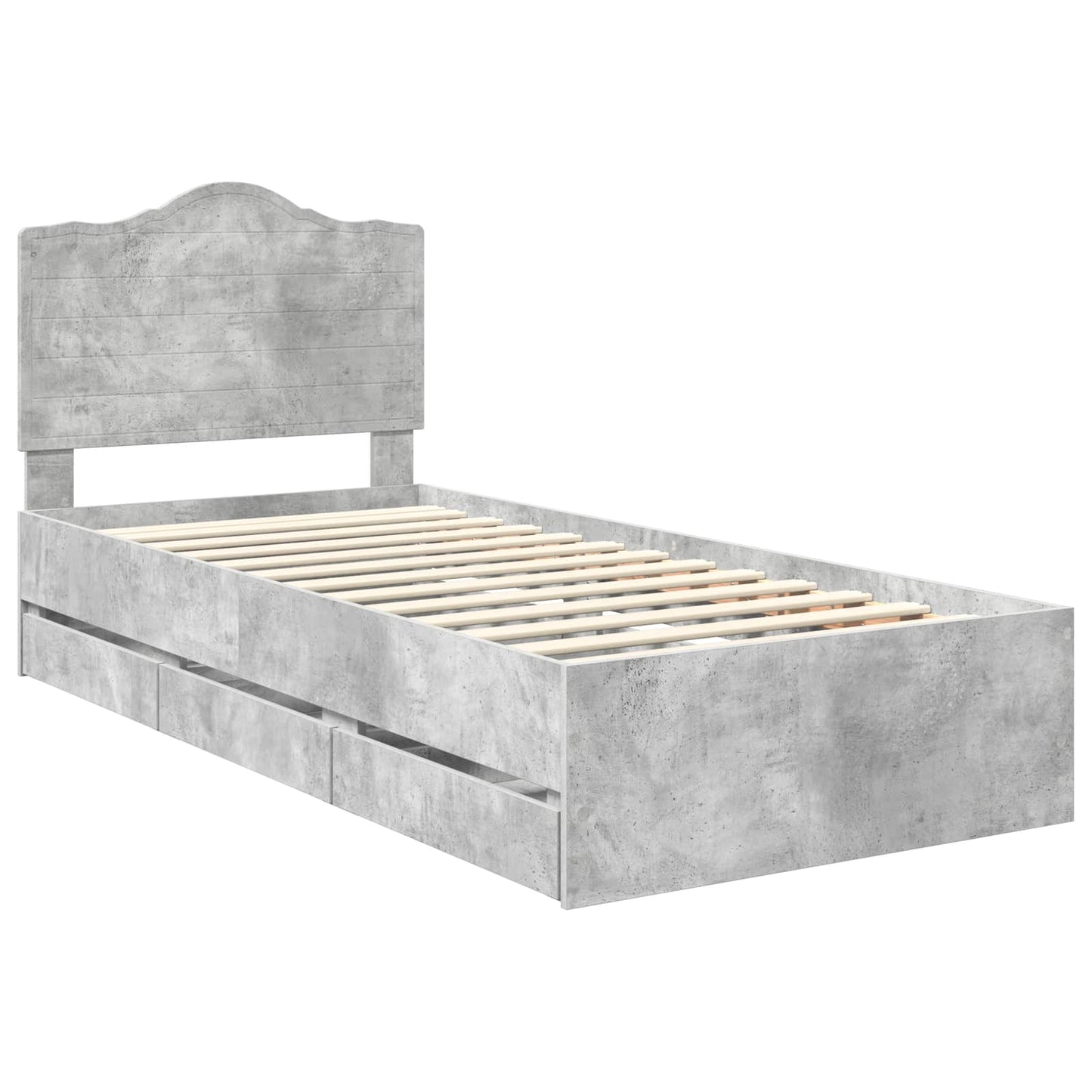 Sengestamme med skuff BetongGrå 90 x 190 cm Ingeniørtre