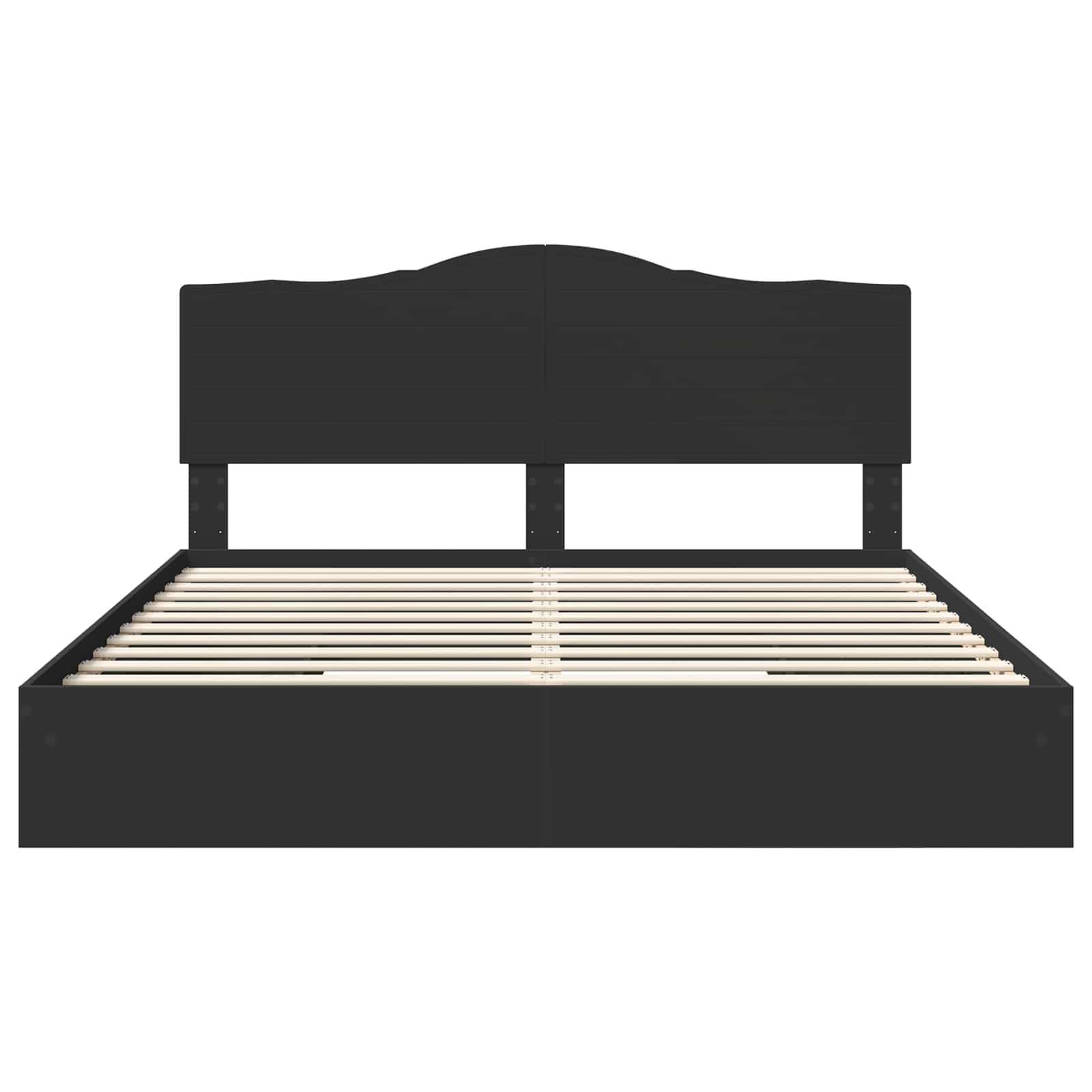 Seng med Oppbevaring Svart 200 x 200 cm Konstruert tre