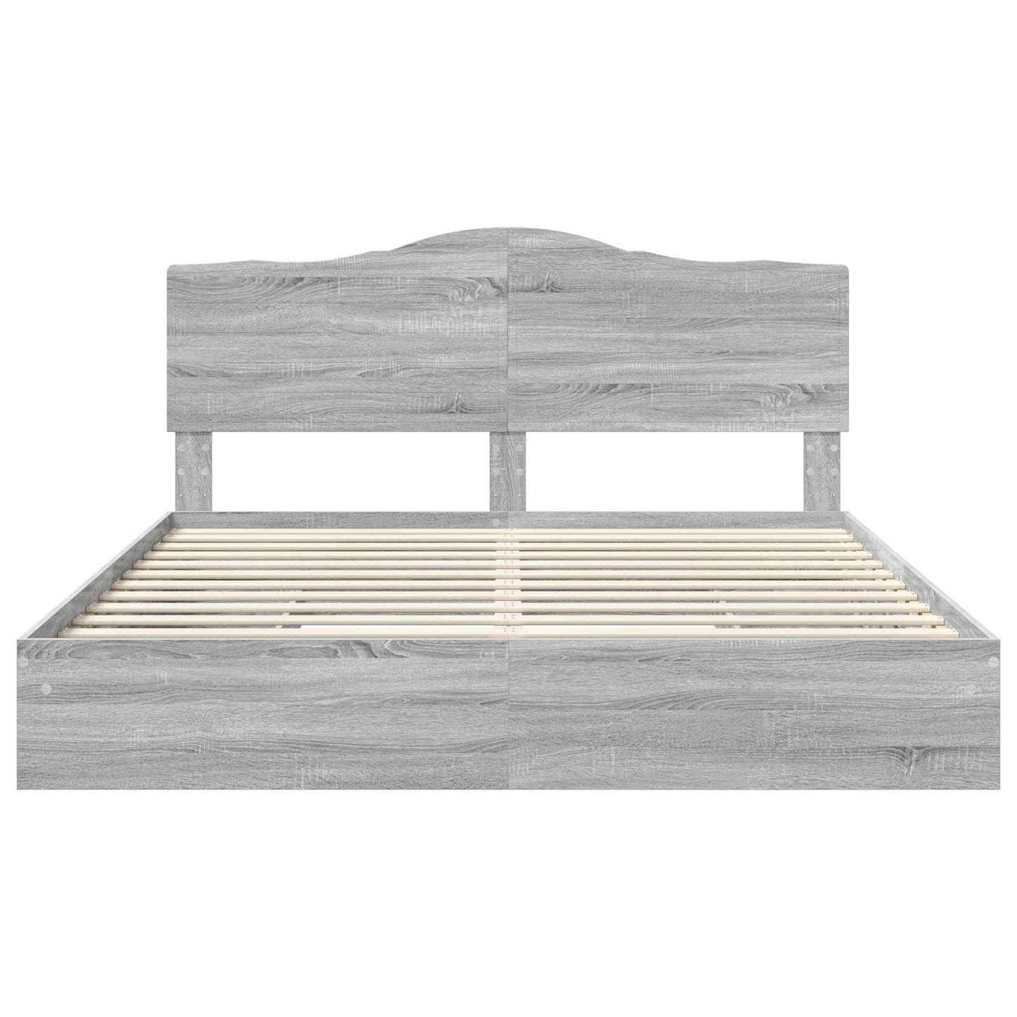 Seng med Oppbevaring Grå Sonoma 200 x 200 cm Konstruert tre