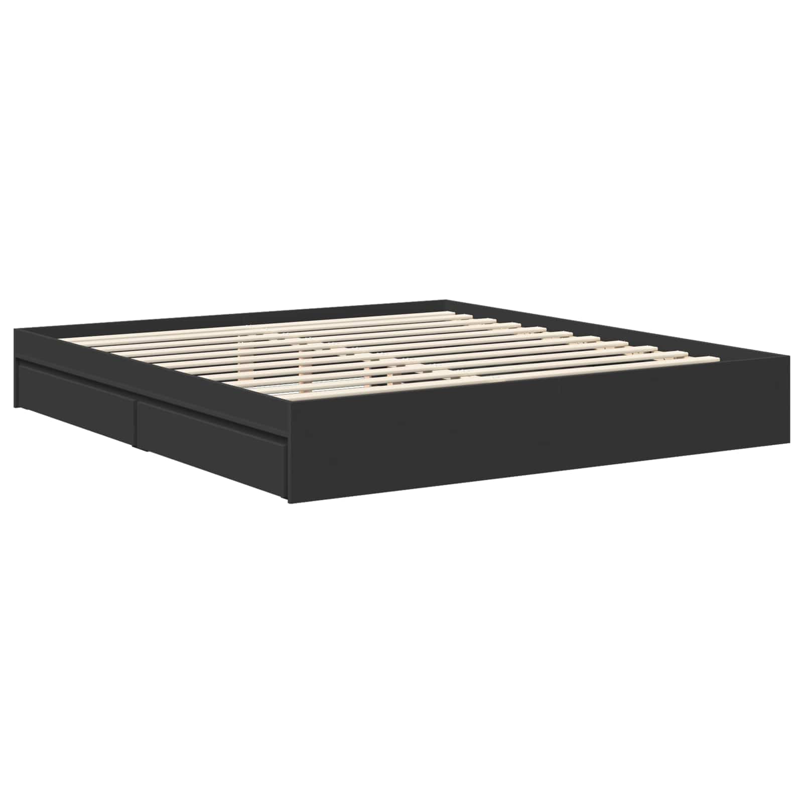 Seng med Oppbevaring Svart 180 x 200 cm Konstruert tre