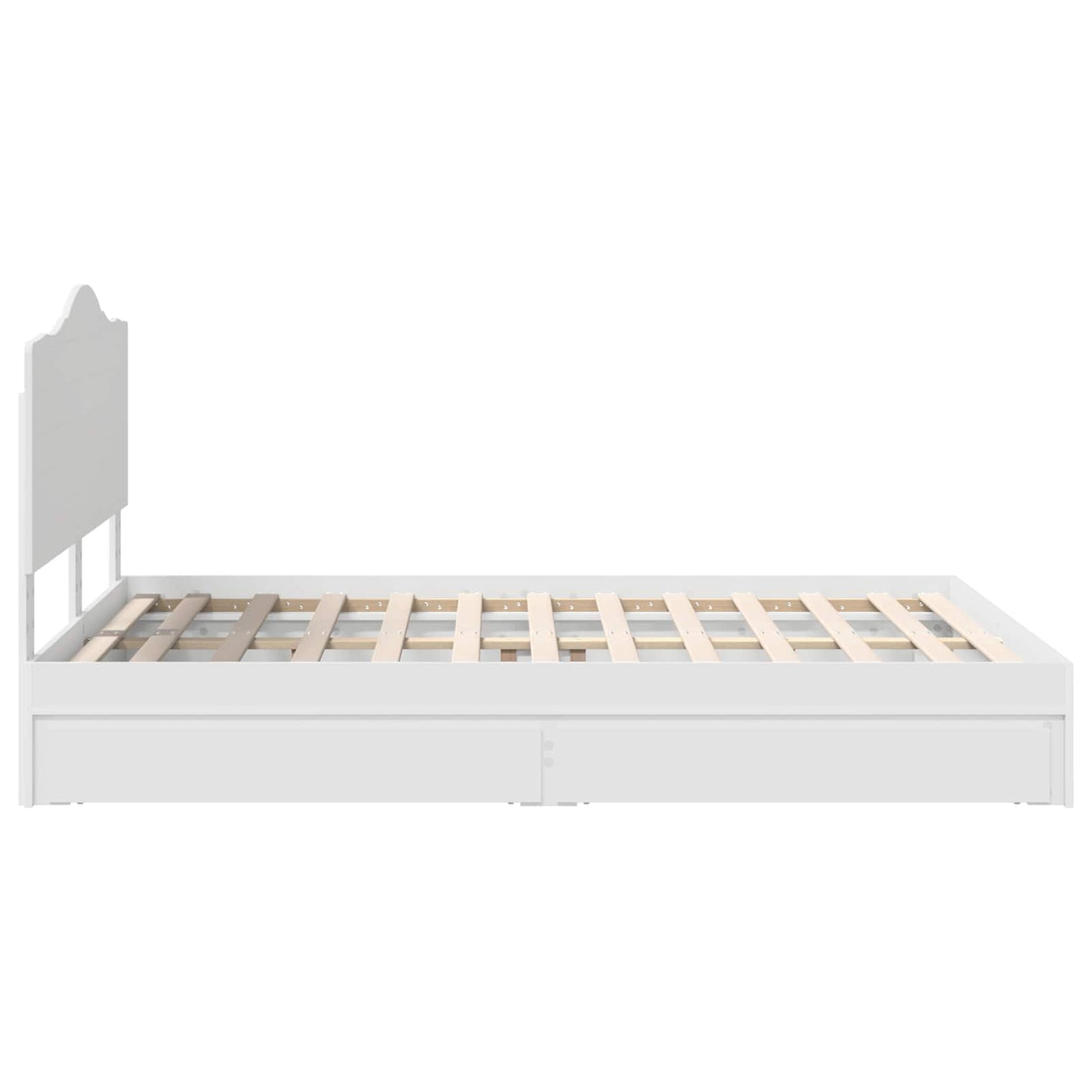 Seng med Oppbevaring med skuff Hvit 160 x 200 cm Konstruert tre