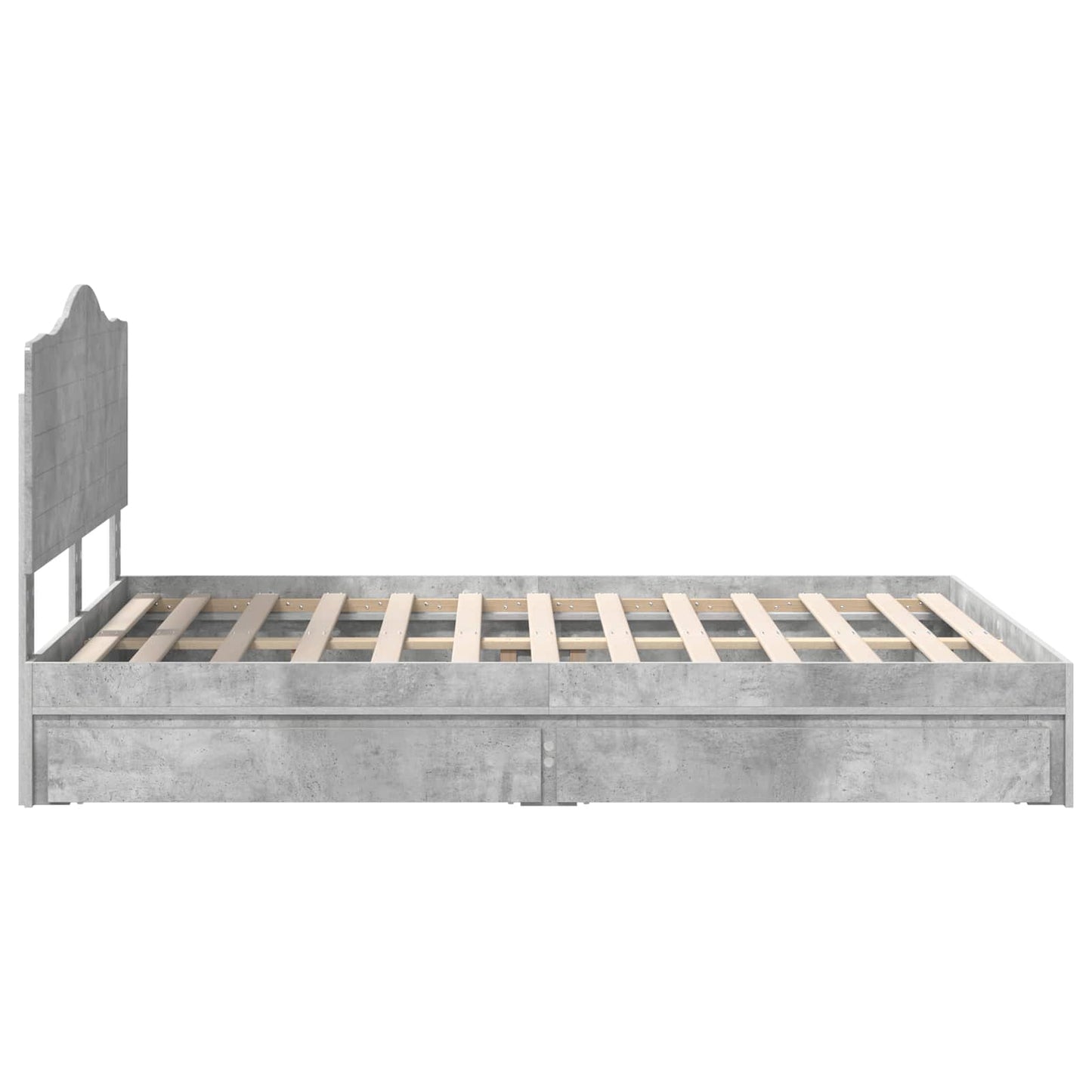 Seng med Oppbevaring Betonggrå 150 x 200 cm Konstruert tre