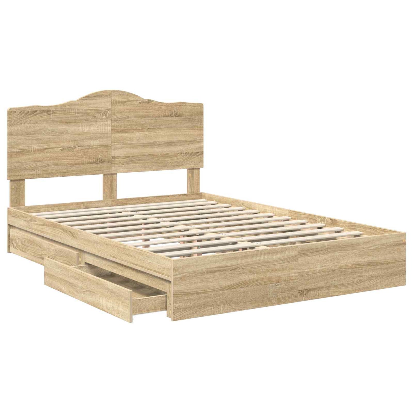 Seng med Oppbevaring Sonoma eik 140 x 200 cm Konstruert tre
