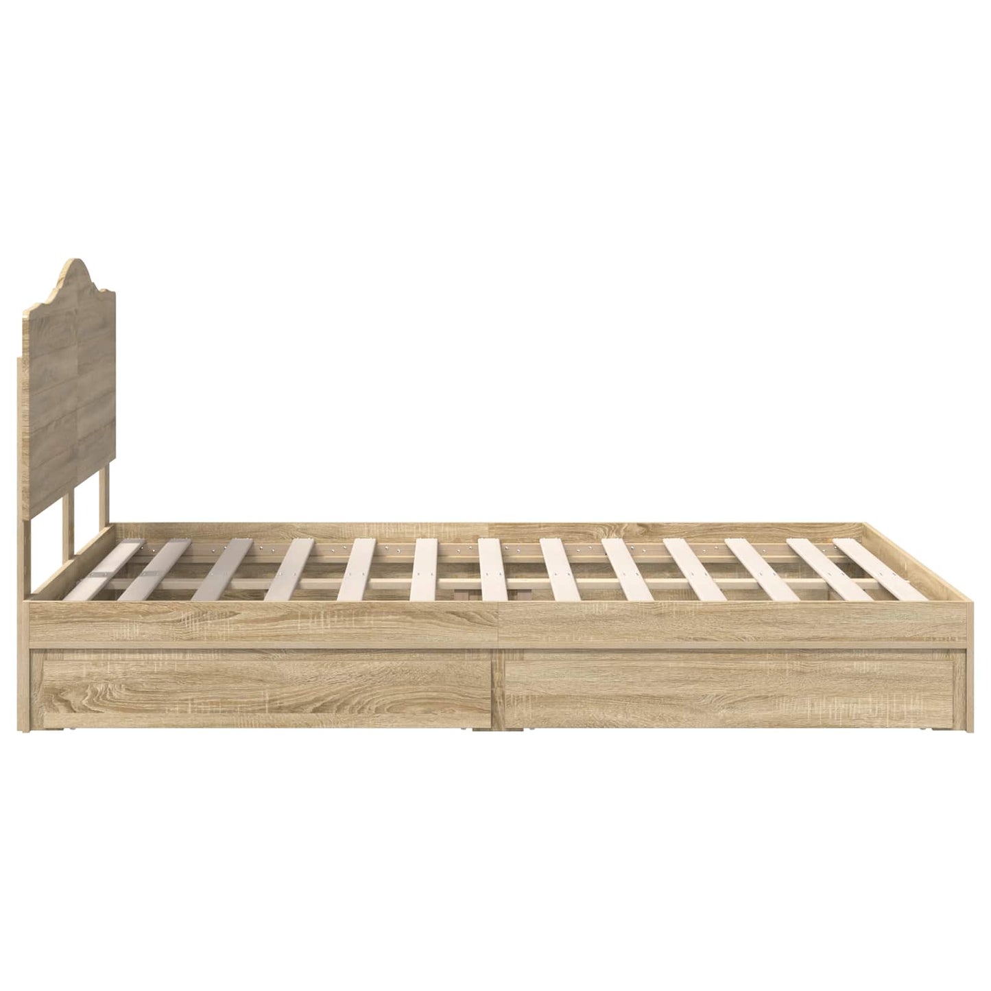 Seng med Oppbevaring Sonoma eik 140 x 200 cm Konstruert tre