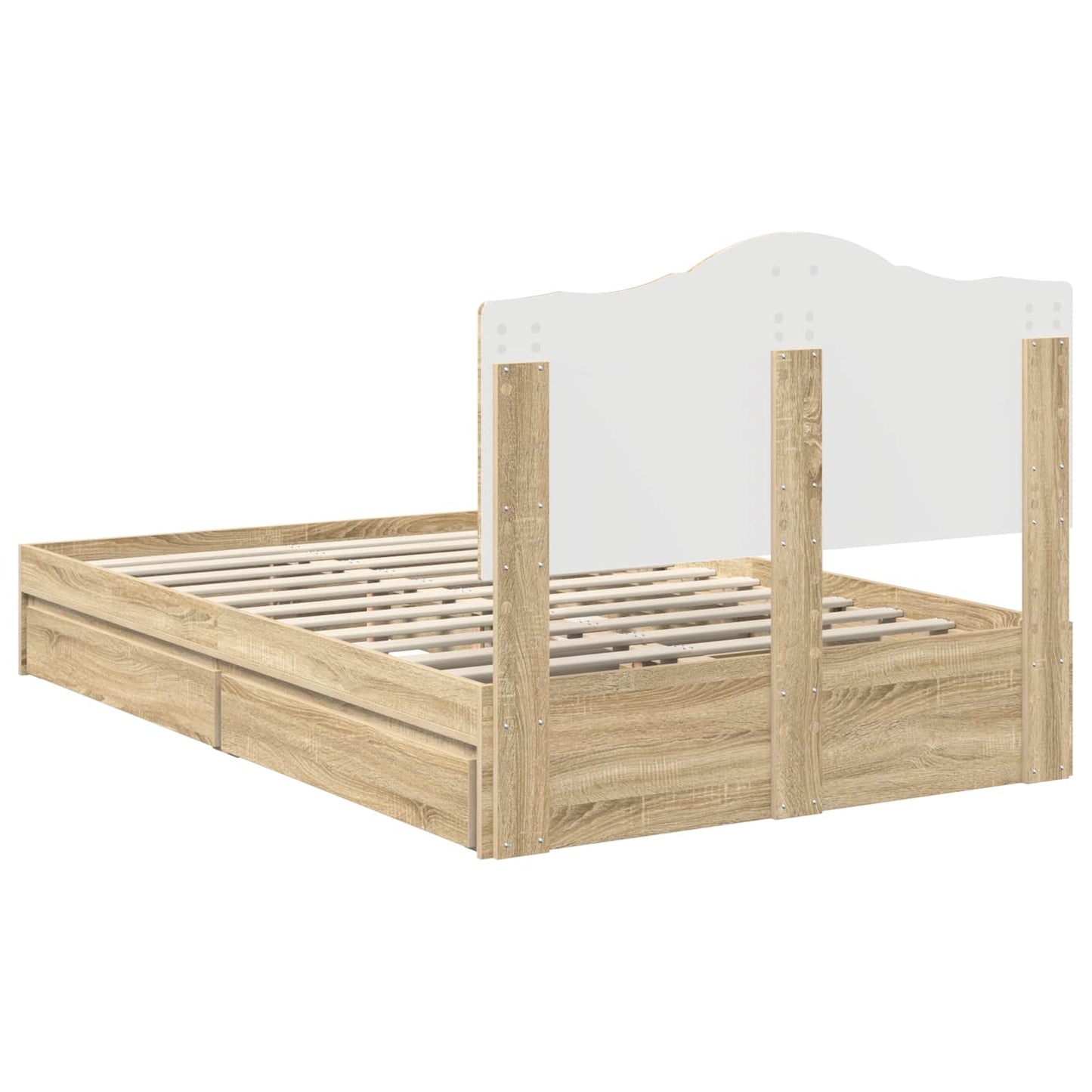 Seng med Oppbevaring Sonoma eik 135 x 190 cm Konstruert tre