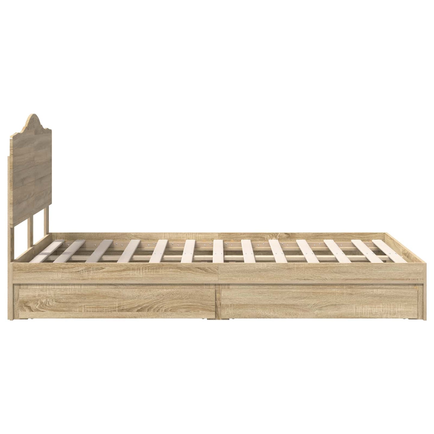 Seng med Oppbevaring Sonoma eik 135 x 190 cm Konstruert tre