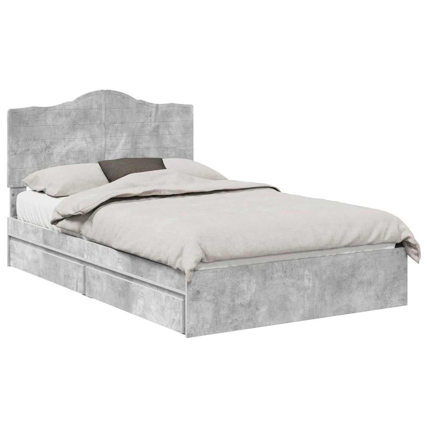 Seng med Oppbevaring Betonggrå 135 x 190 cm Konstruert tre