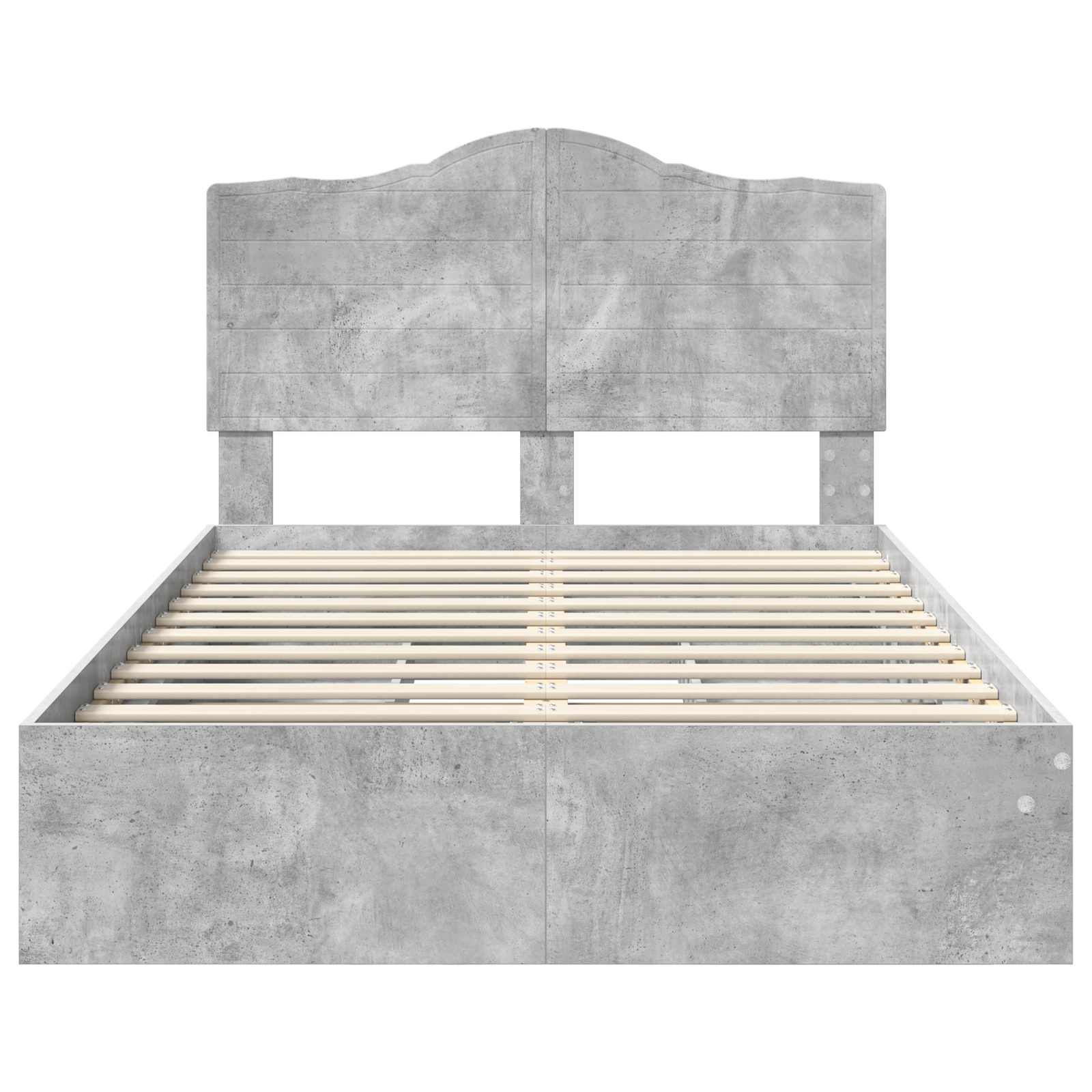 Sengestamme med skuff Betonggrå 135 x 190 cm Konstruert tre