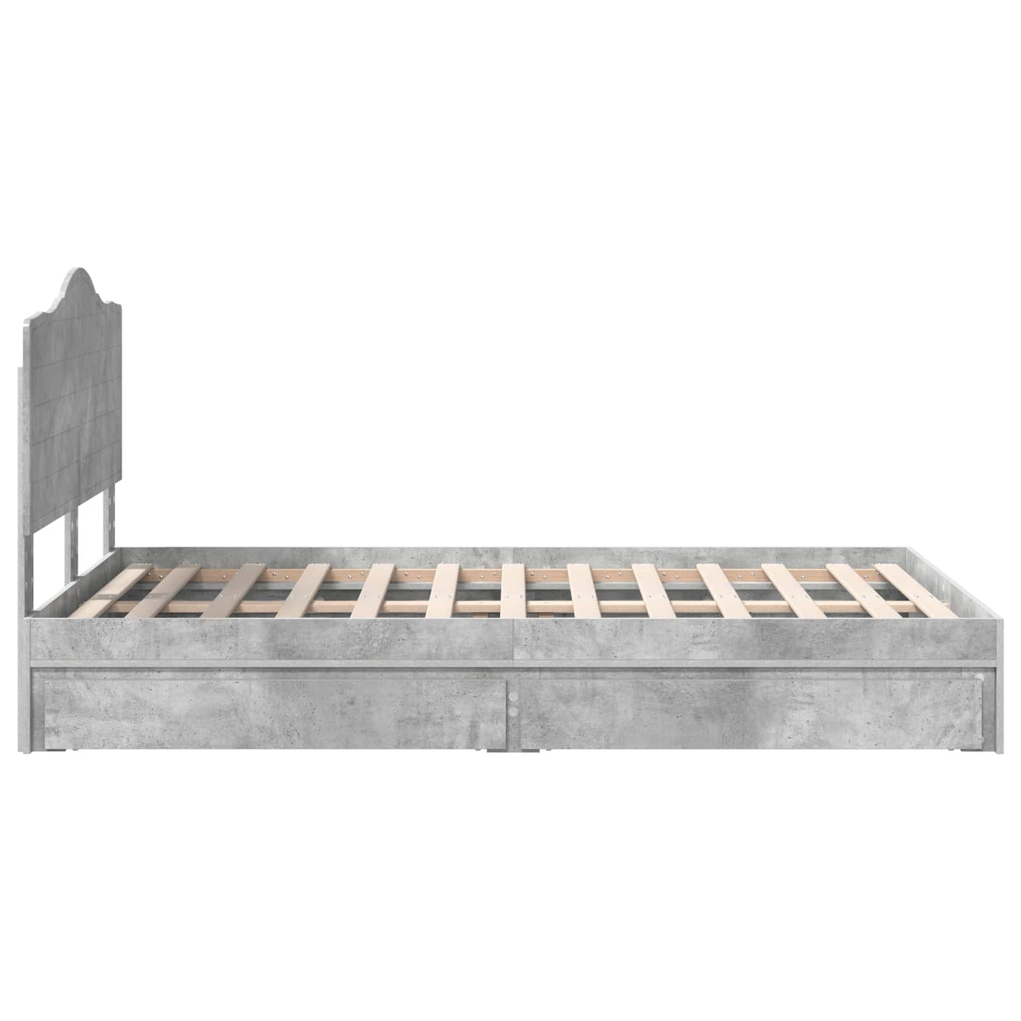 Seng med Oppbevaring Betonggrå 135 x 190 cm Konstruert tre
