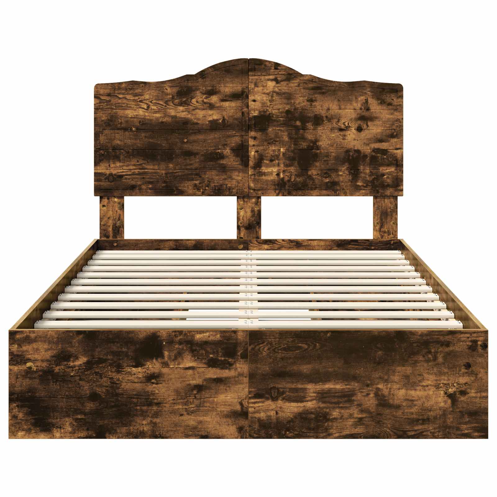 Seng med Oppbevaring Røkt eik 135 x 190 cm Konstruert tre