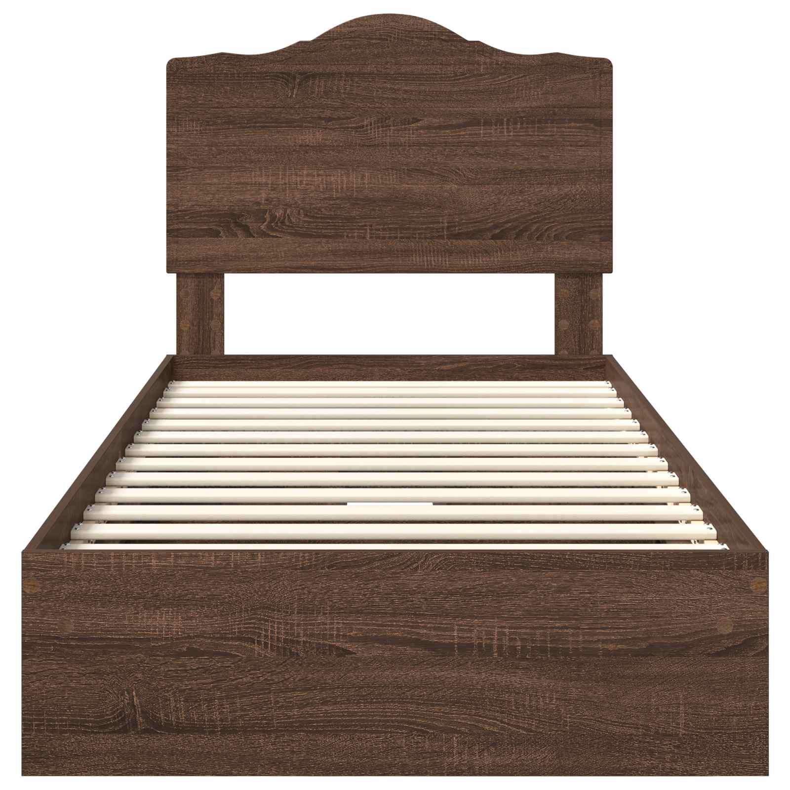 Seng med Oppbevaring Brun Eik 90 x 190 cm Konstruert tre