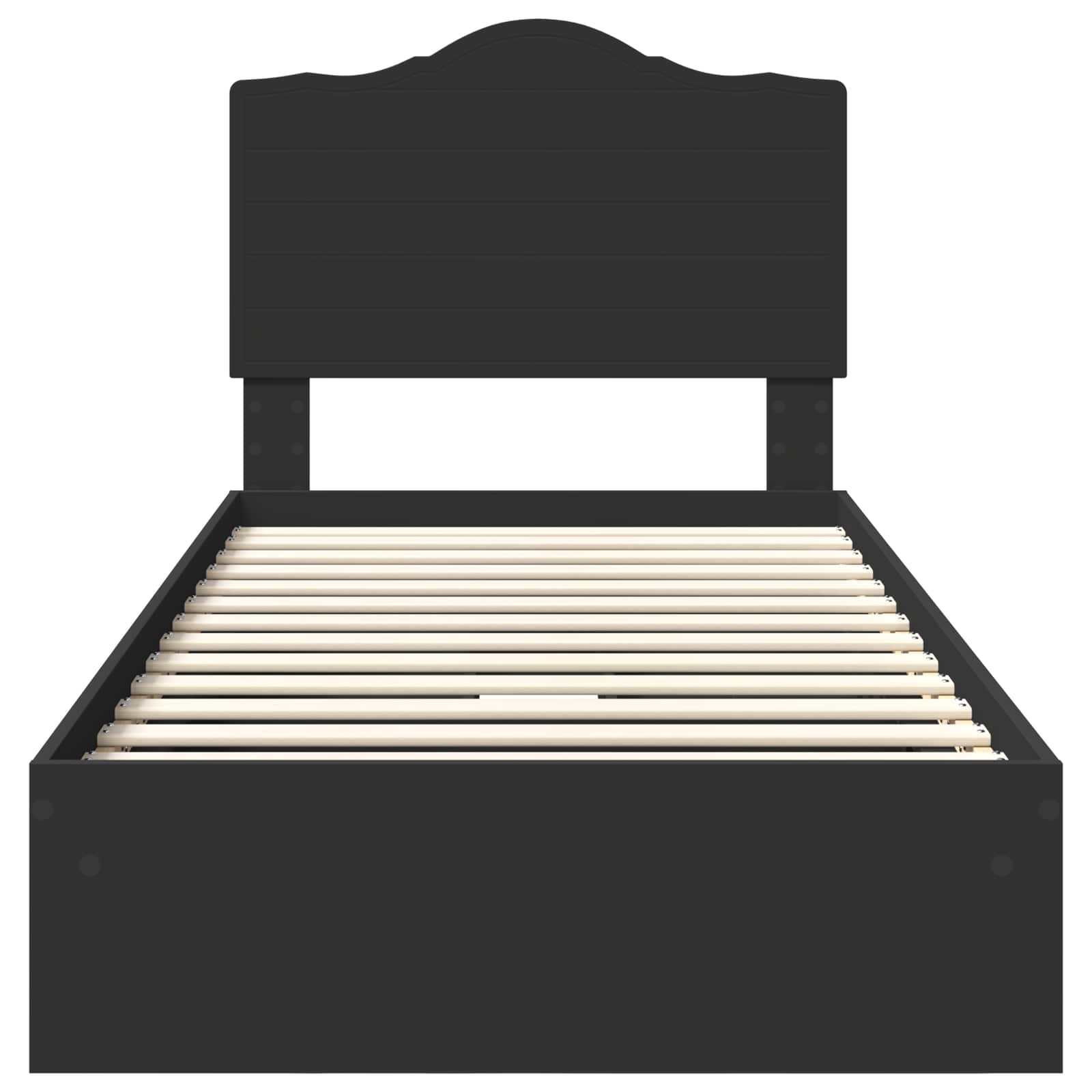 Seng med Oppbevaring med skuff Svart 75 x 190 cm Konstruert tre