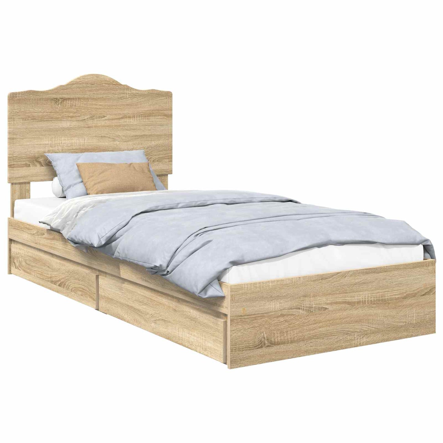 Seng med Oppbevaring Sonoma eik 70 x 190 cm Konstruert tre