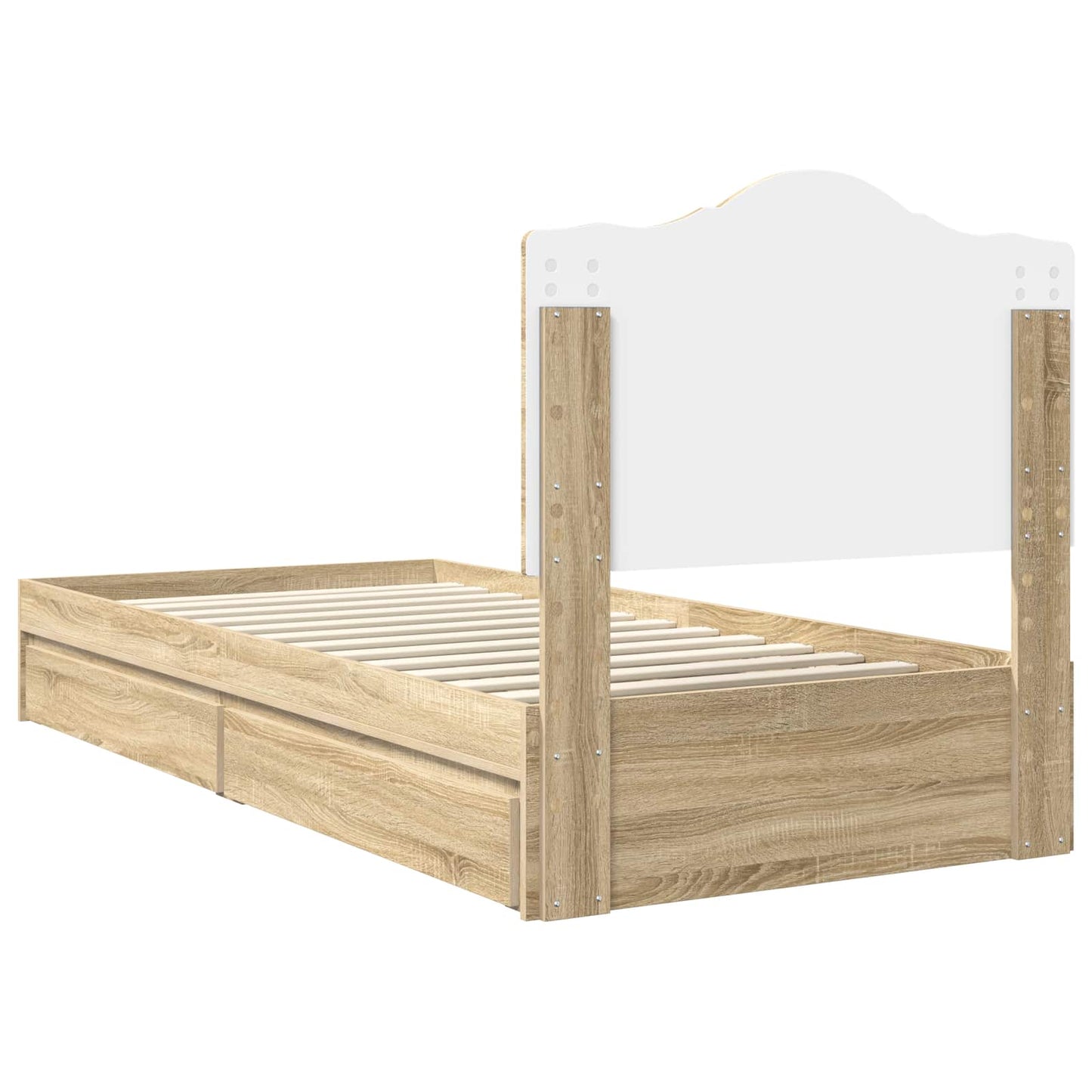 Seng med Oppbevaring Sonoma eik 70 x 190 cm Konstruert tre