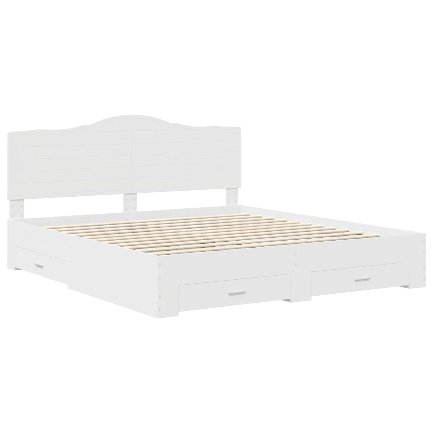 Sengestamme med hodegjerde Hvit 180 x 200 cm Konstruert tre