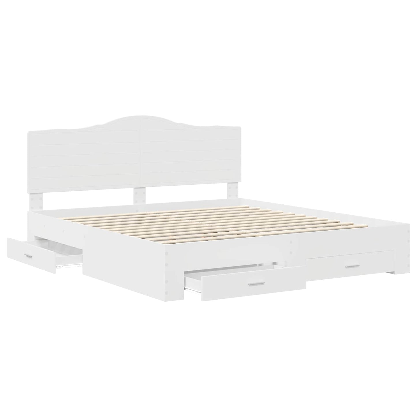 Sengestamme med hodegjerde Hvit 180 x 200 cm Konstruert tre