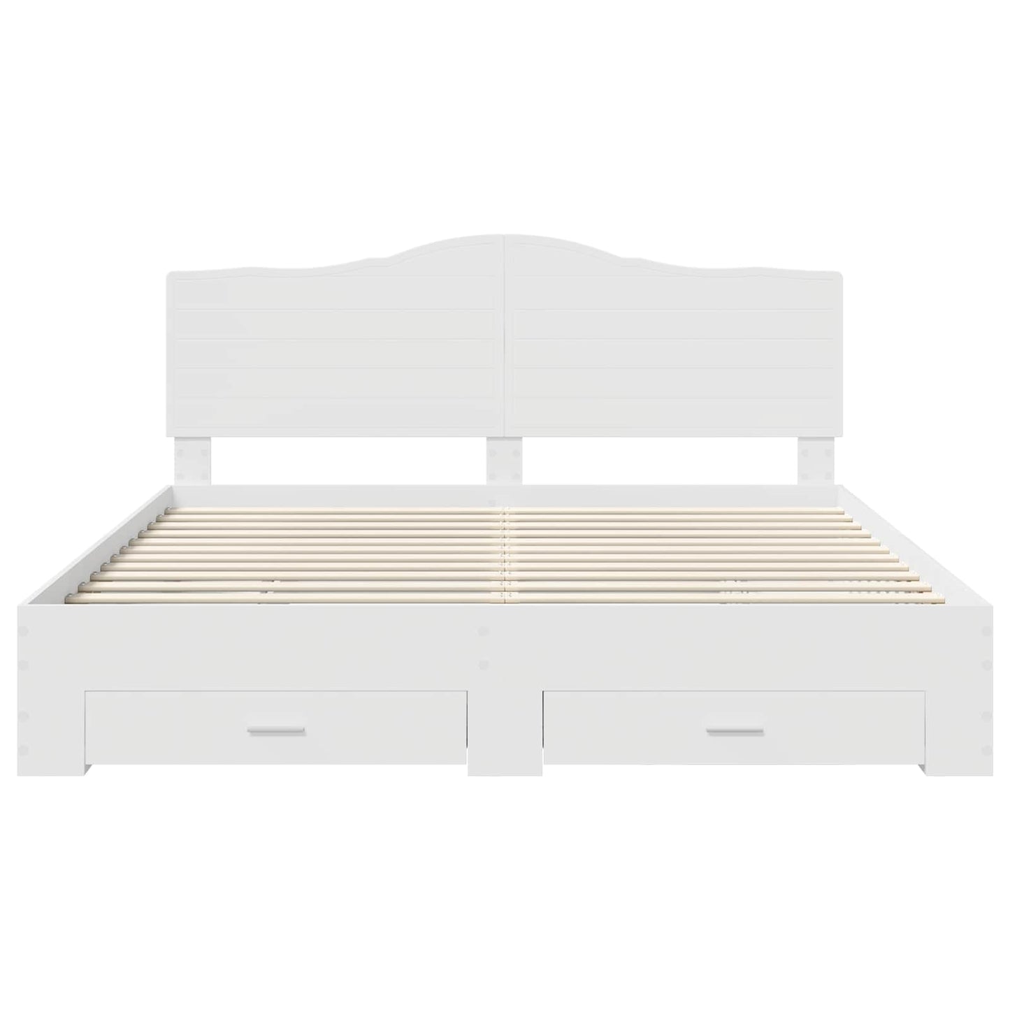 Sengestamme med hodegjerde Hvit 180 x 200 cm Konstruert tre