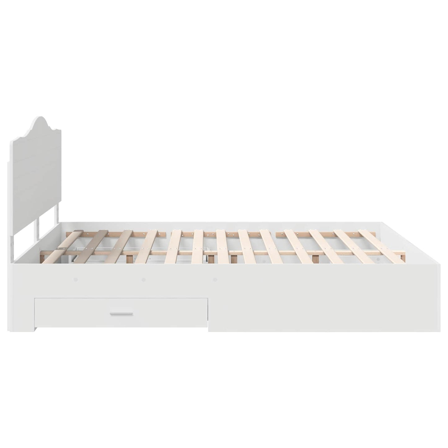 Sengestamme med hodegjerde Hvit 180 x 200 cm Konstruert tre