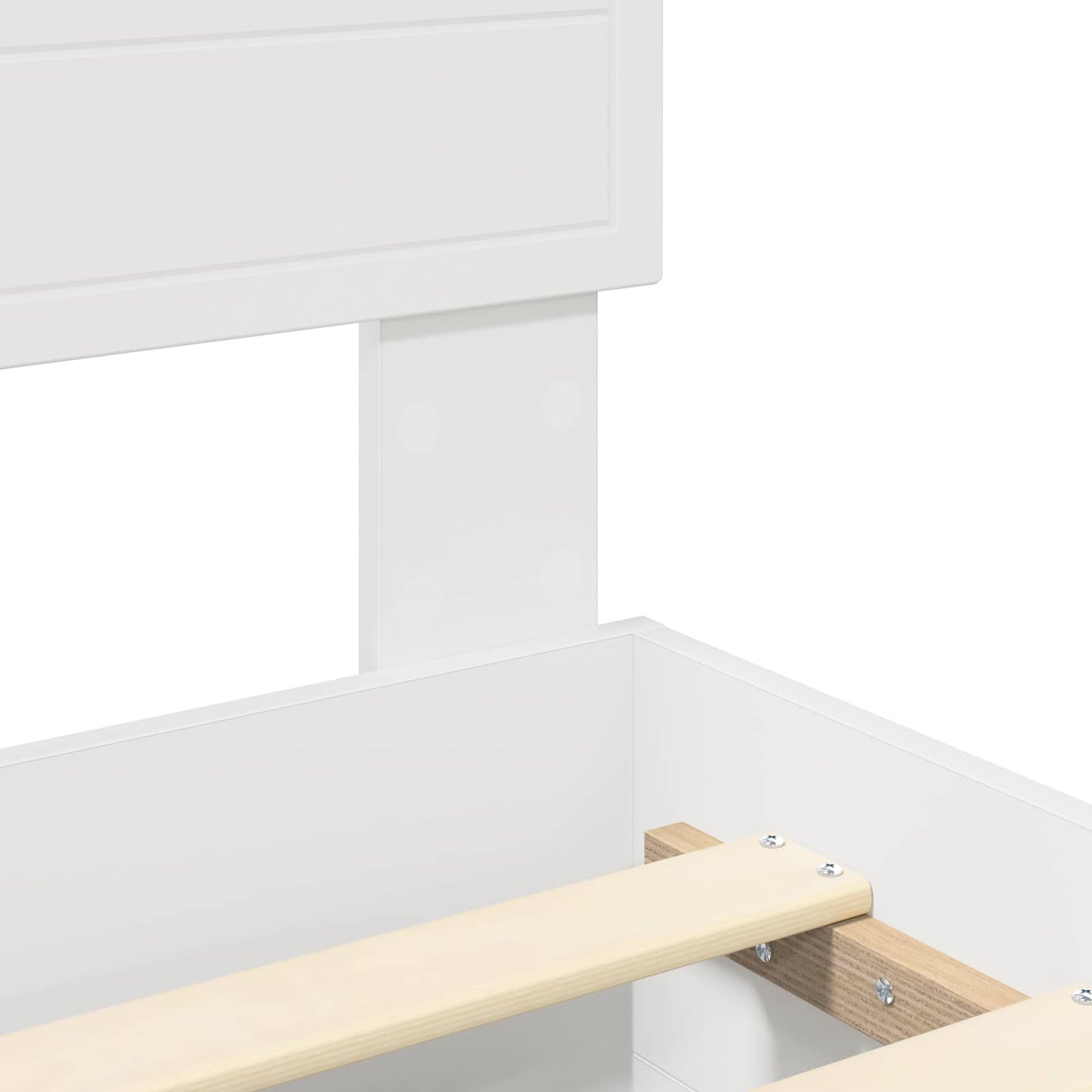 Sengestamme med hodegjerde Hvit 160 x 200 cm Konstruert tre