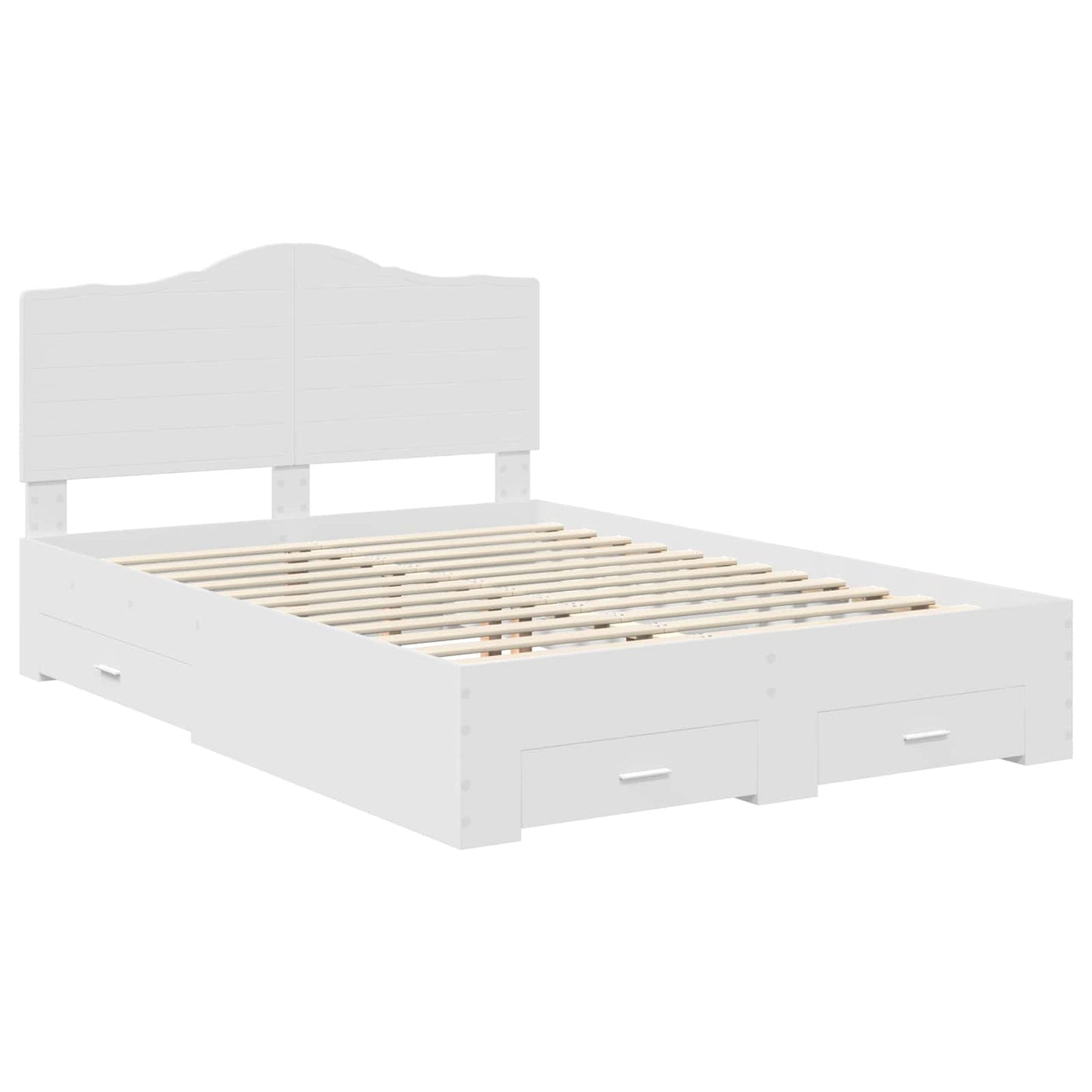 Sengestamme med hodegjerde Hvit 160 x 200 cm Konstruert tre