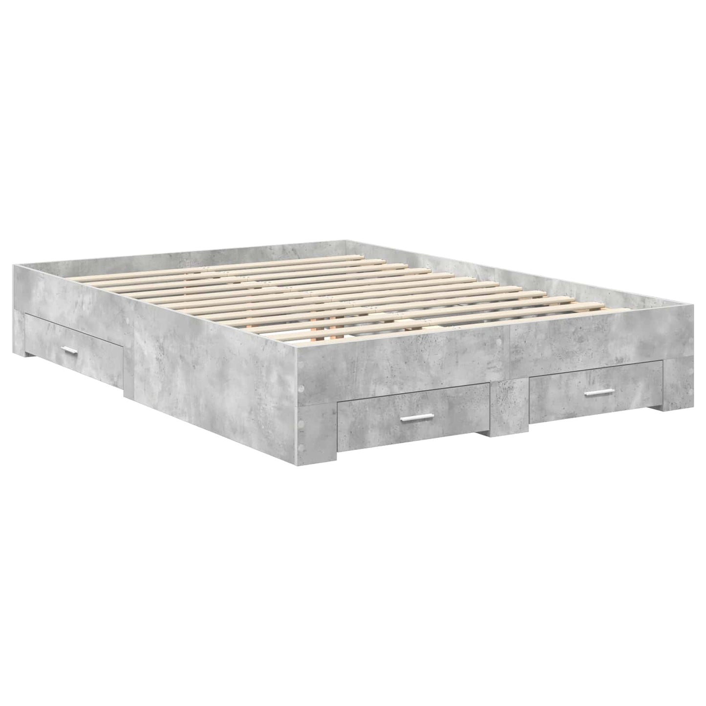 Sengestamme med skuff Betonggrå 140 x 200 cm Konstruert tre