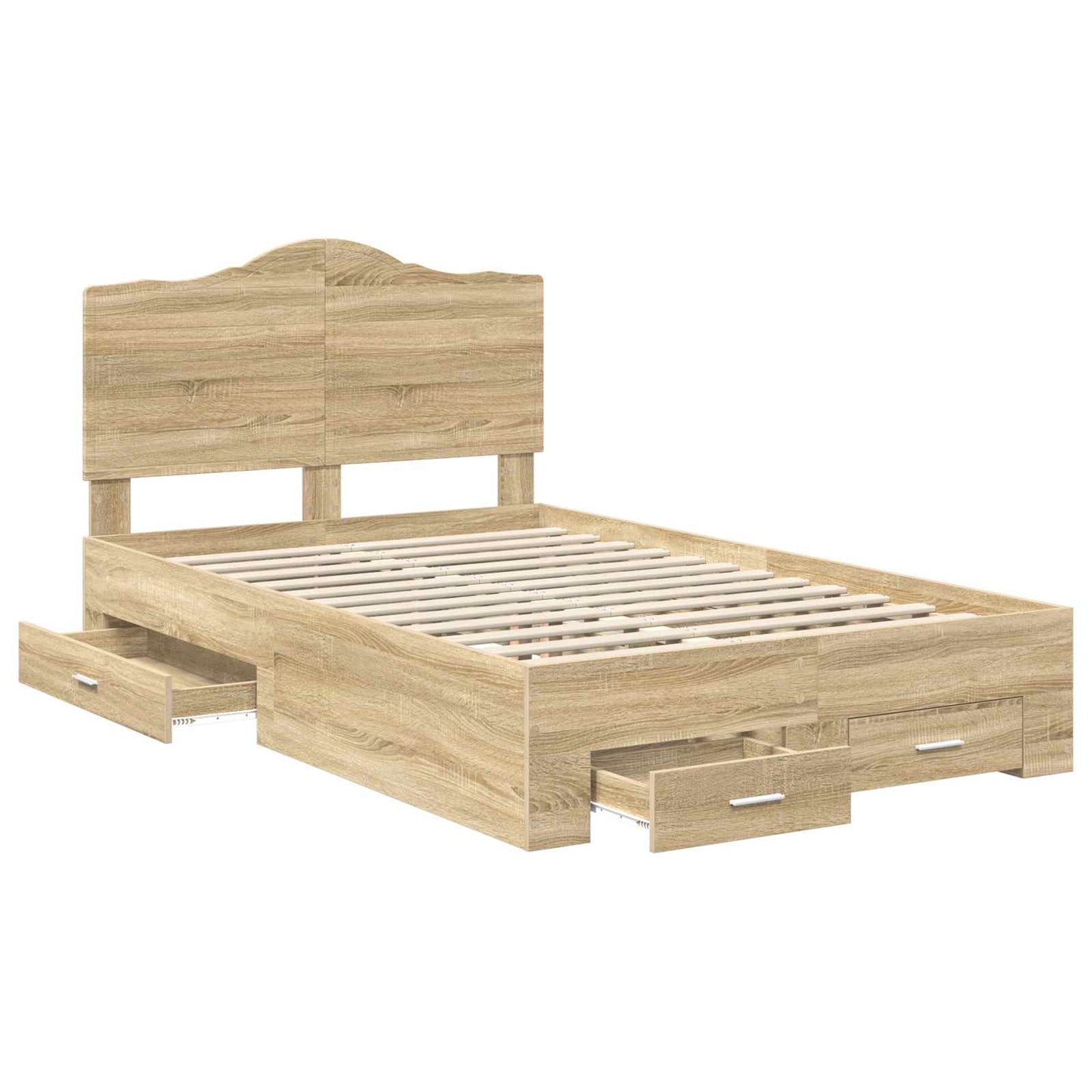 Sengestamme med skuff Sonoma eik 135 x 190 cm Konstruert tre