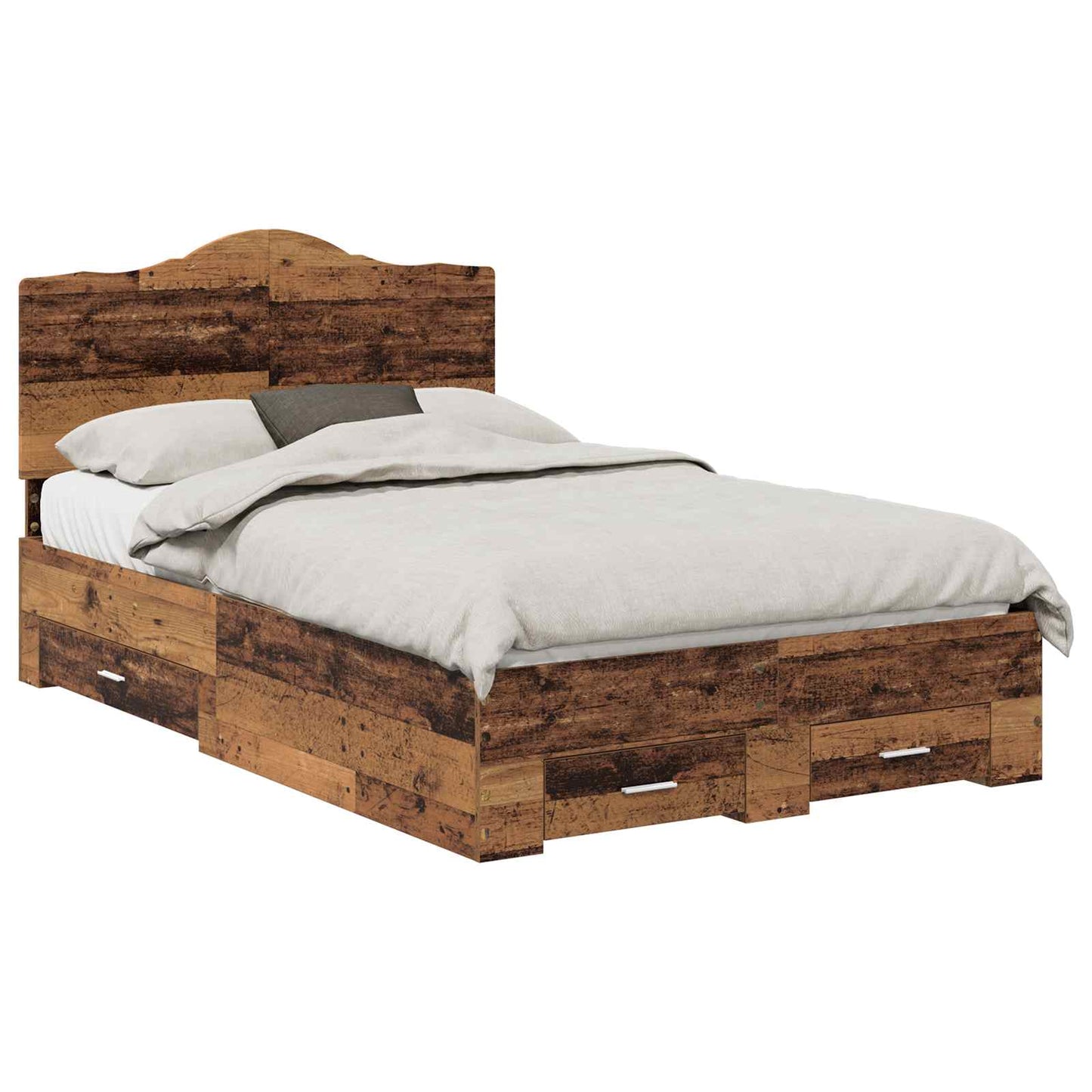 Sengestamme med skuff Gammelt tre 120 x 190 cm Konstruert tre