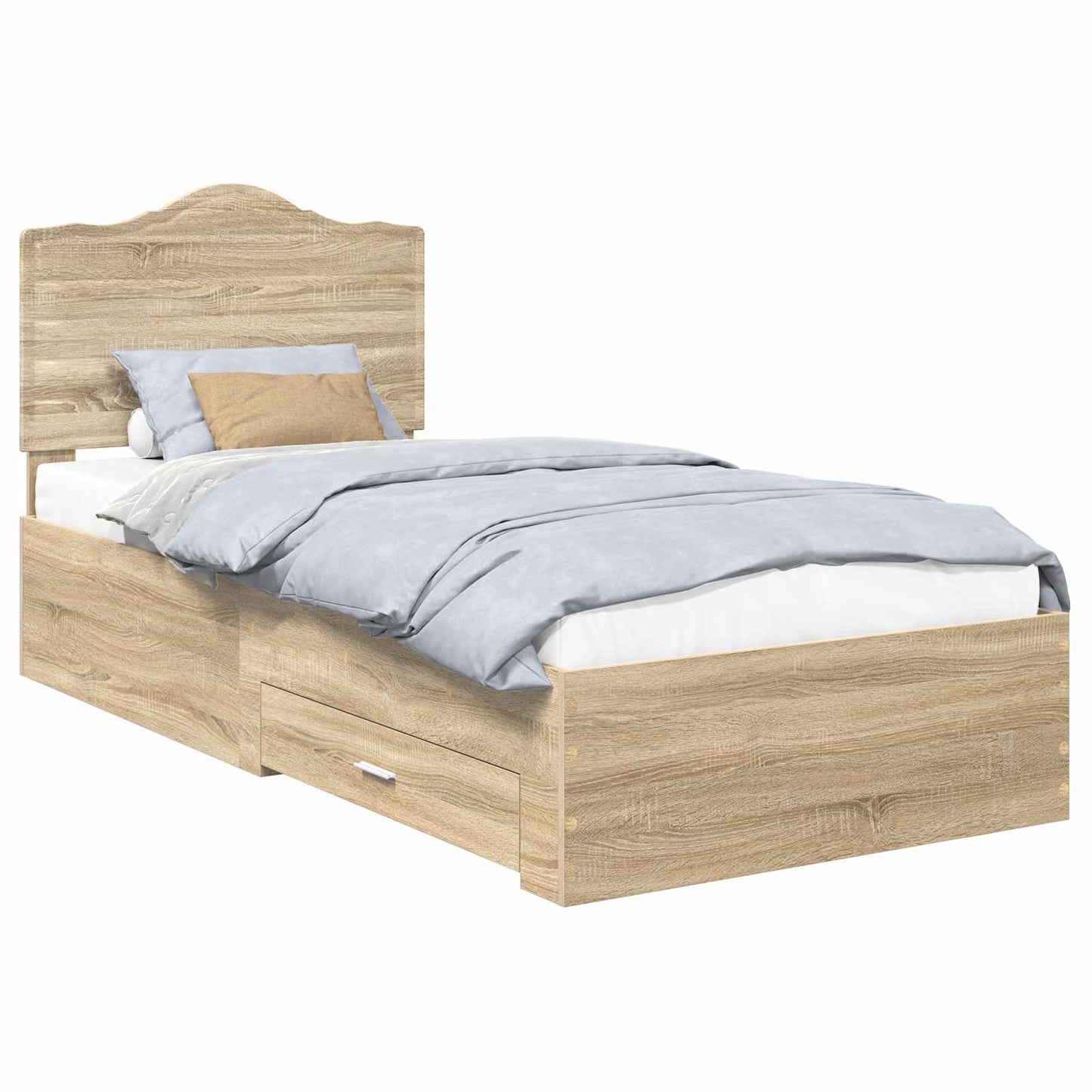 Sengestamme med skuff Sonoma eik 90 x 200 cm Konstruert tre