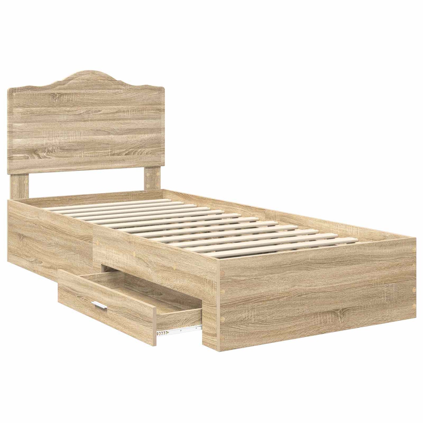 Sengestamme med skuff Sonoma eik 90 x 200 cm Konstruert tre