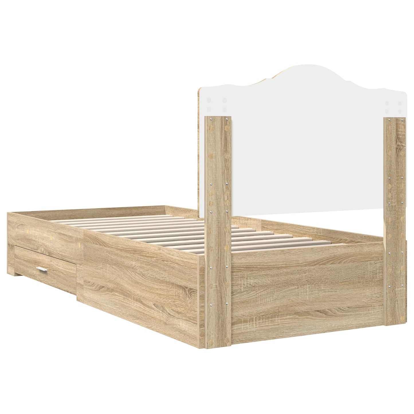 Sengestamme med skuff Sonoma eik 90 x 200 cm Konstruert tre