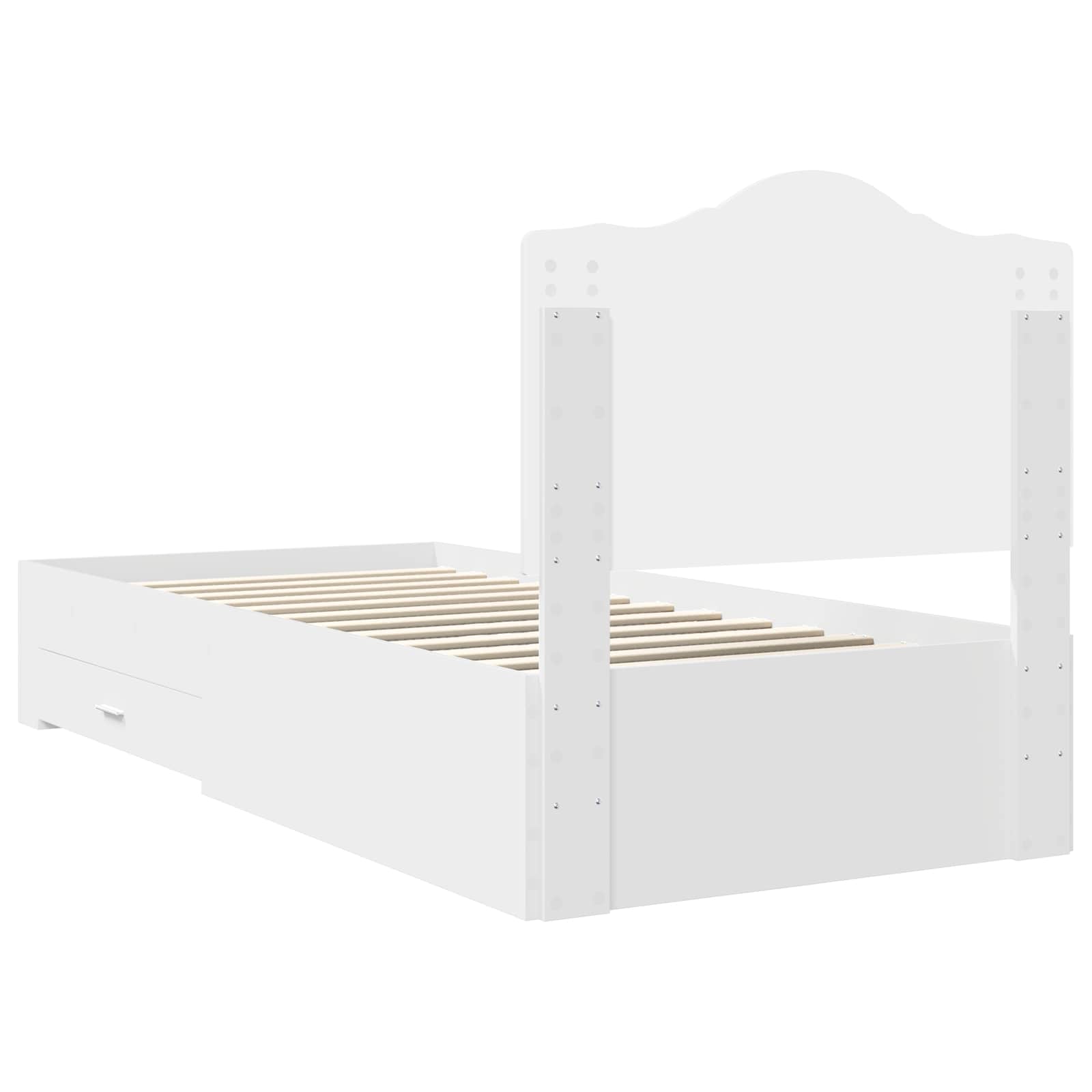 Sengestamme med hodegjerde Hvit 75 x 190 cm Konstruert tre