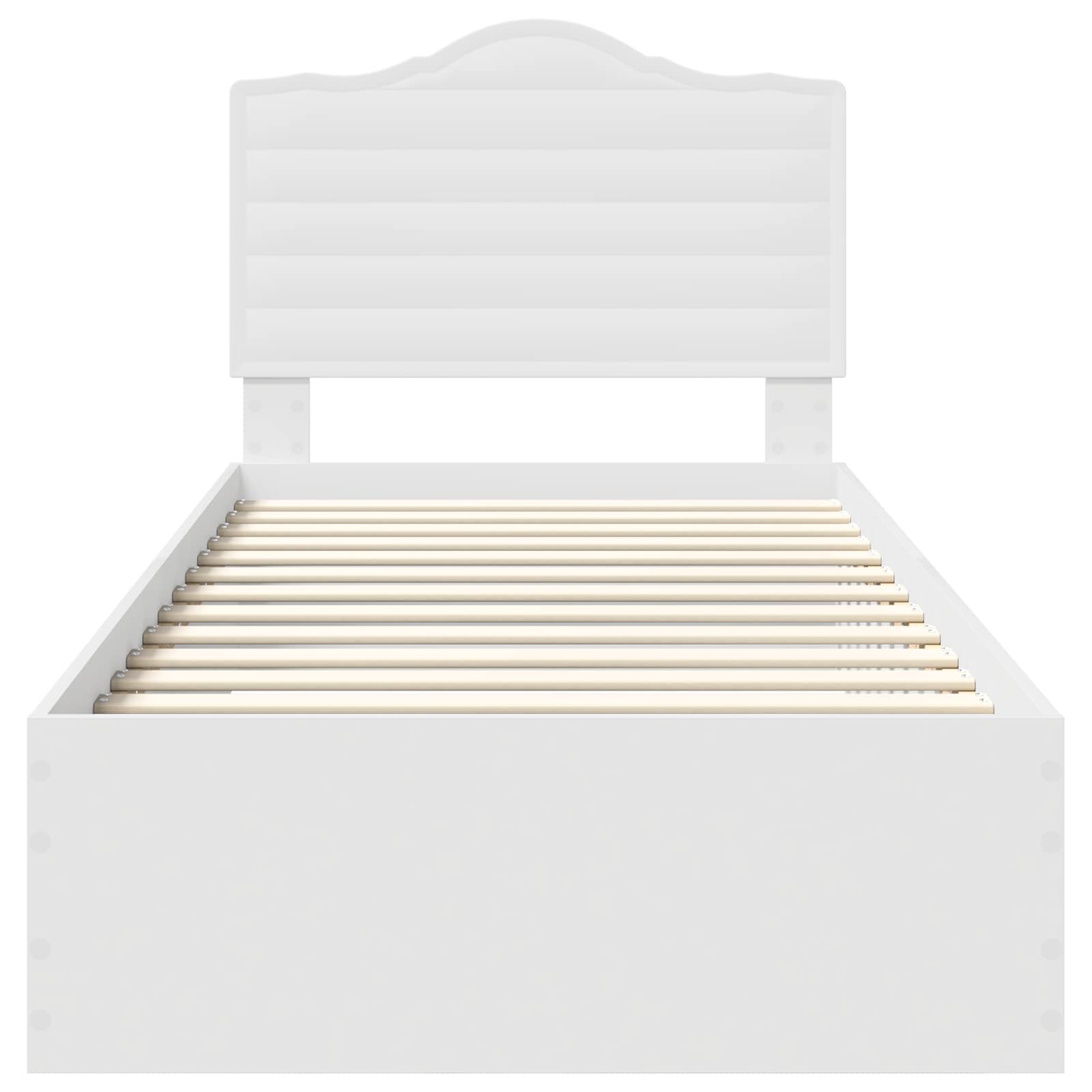 Sengestamme med hodegjerde Hvit 75 x 190 cm Konstruert tre
