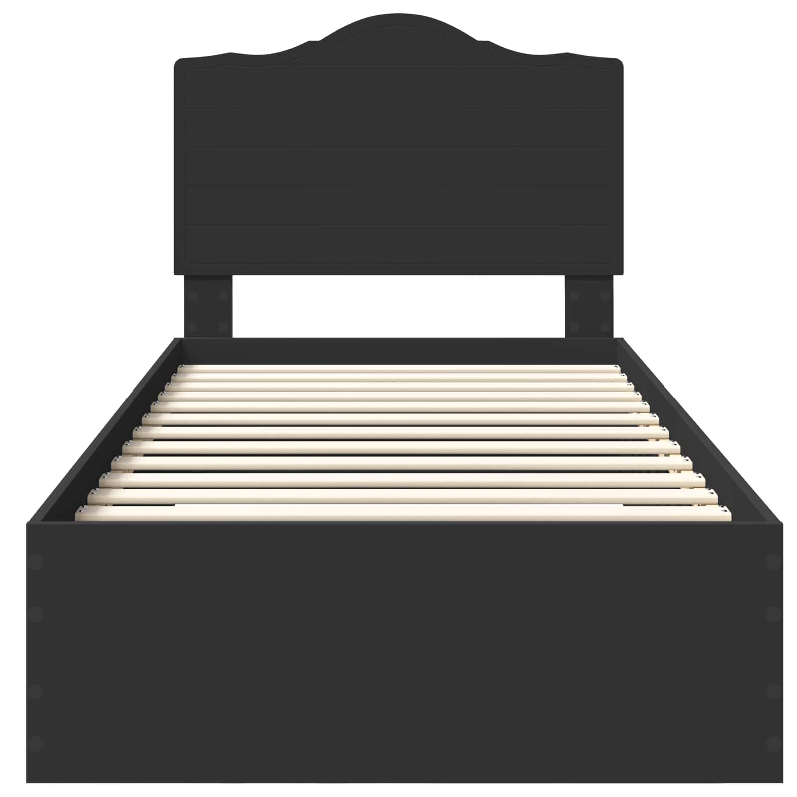 Sengestamme med hodegjerde Svart 75 x 190 cm Konstruert tre