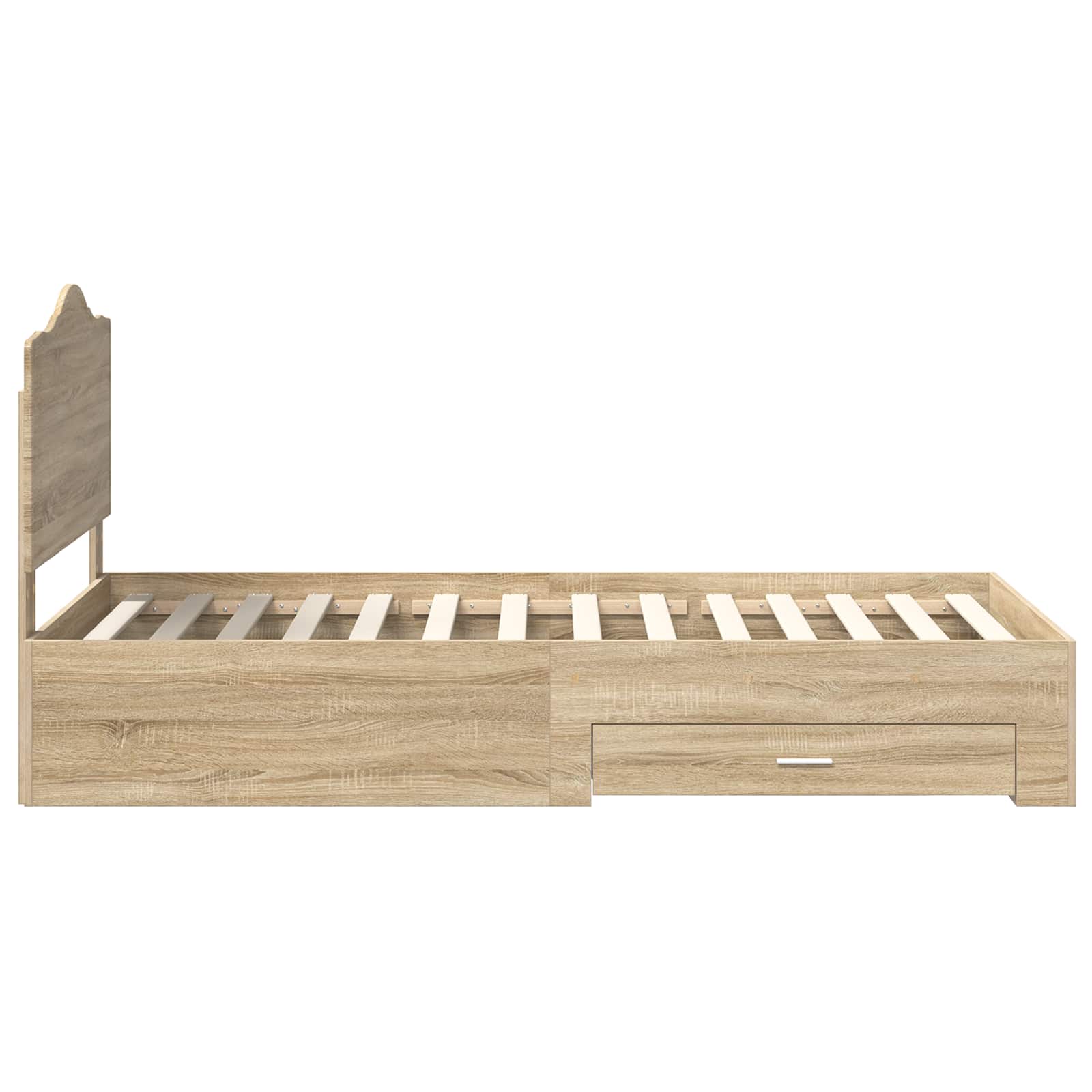 Sengestamme med skuff Sonoma eik 75 x 190 cm Konstruert tre