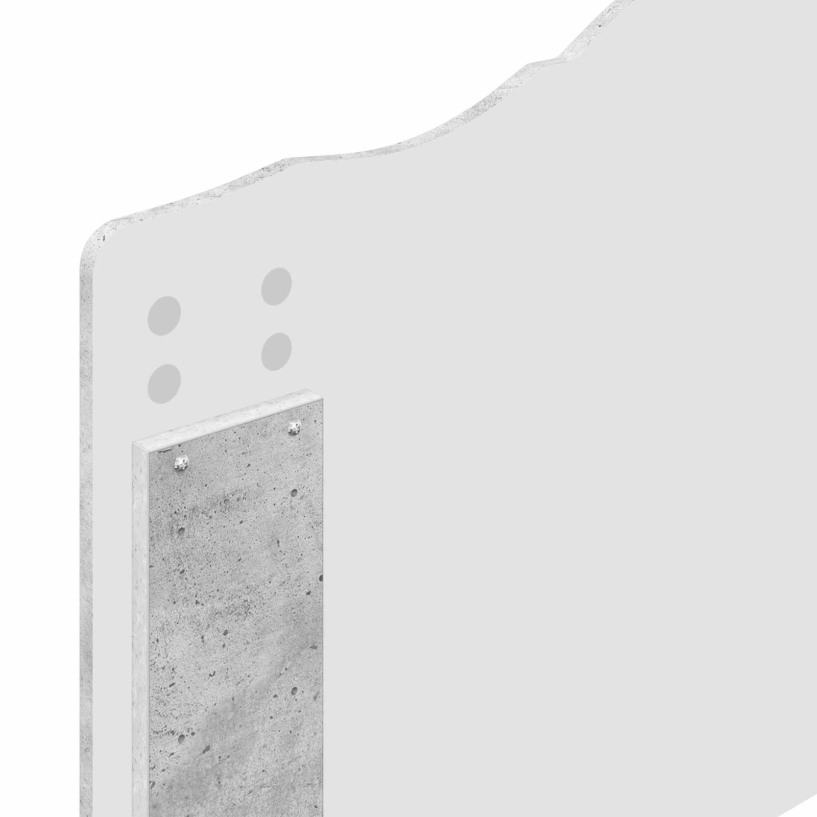 Sengestamme med hodegjerde Betonggrå 75 x 190 cm Konstruert tre