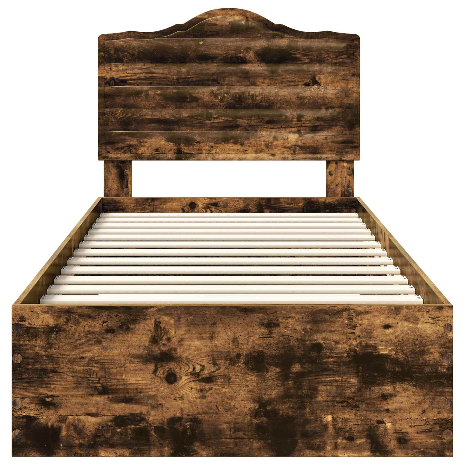 Sengestamme med hodegjerde Røkt eik 75 x 190 cm Konstruert tre
