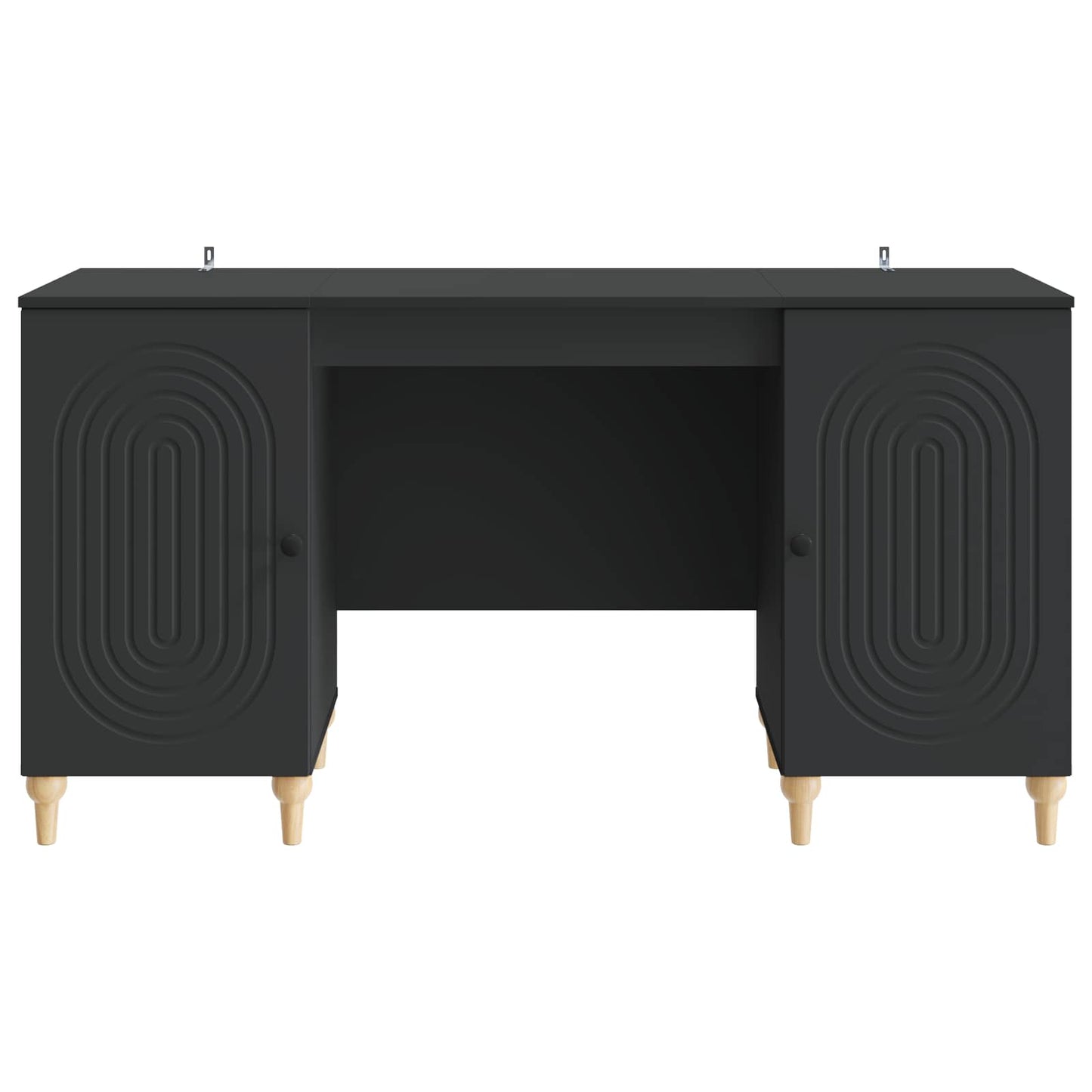 Skrivebord med hylle Svart 142,5 x 50 x 75 cm Konstruert tre