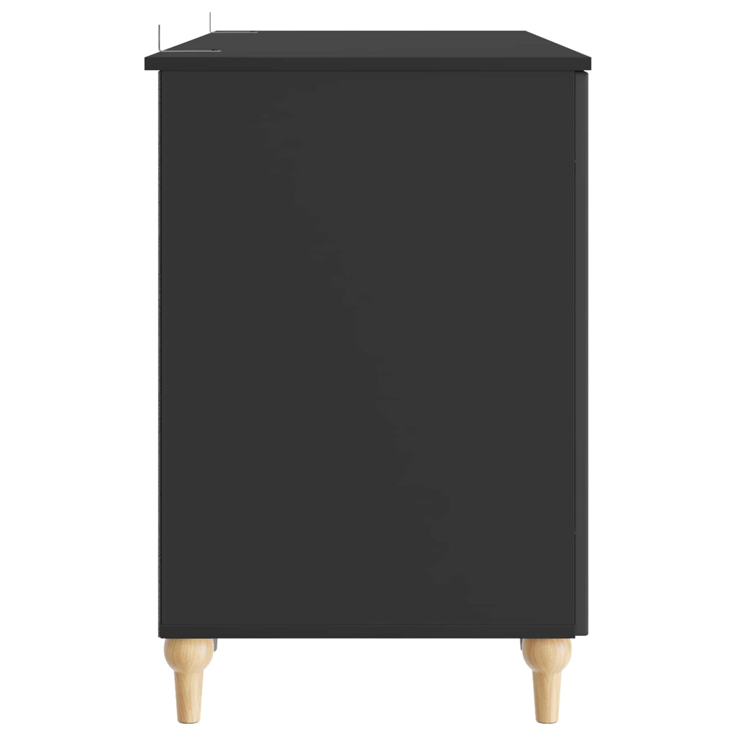 Skrivebord med hylle Svart 142,5 x 50 x 75 cm Konstruert tre