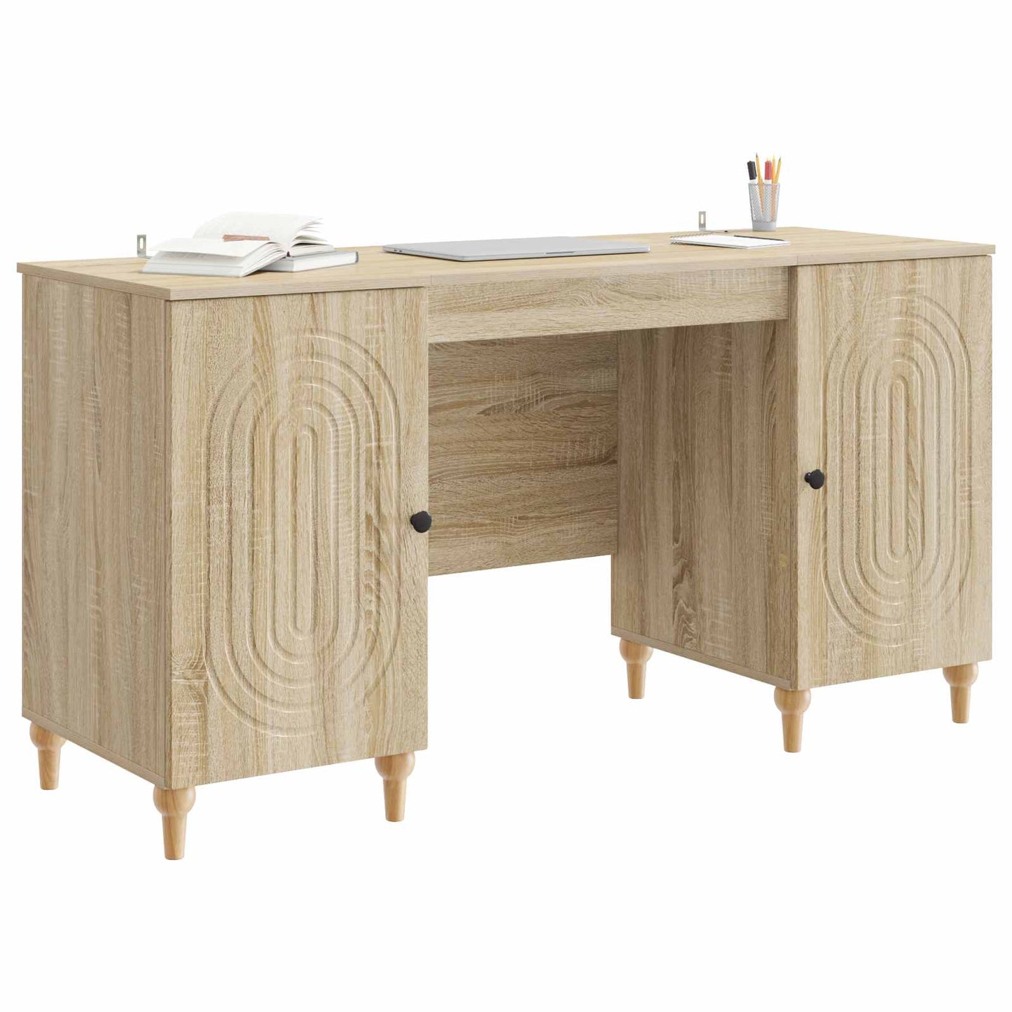 Skrivebord med hylle Sonoma 142,5 x 50 x 75 cm Konstruert tre