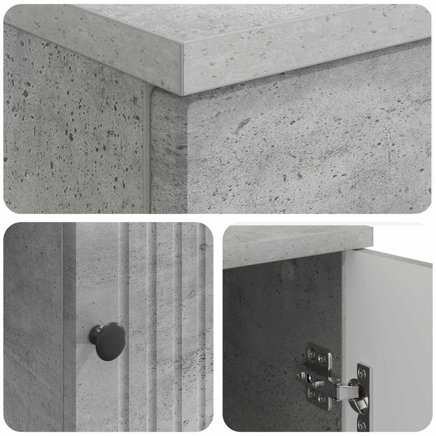 Skrivebord med dør Betonggrå 142,5 x 50 x 75 cm Konstruert tre